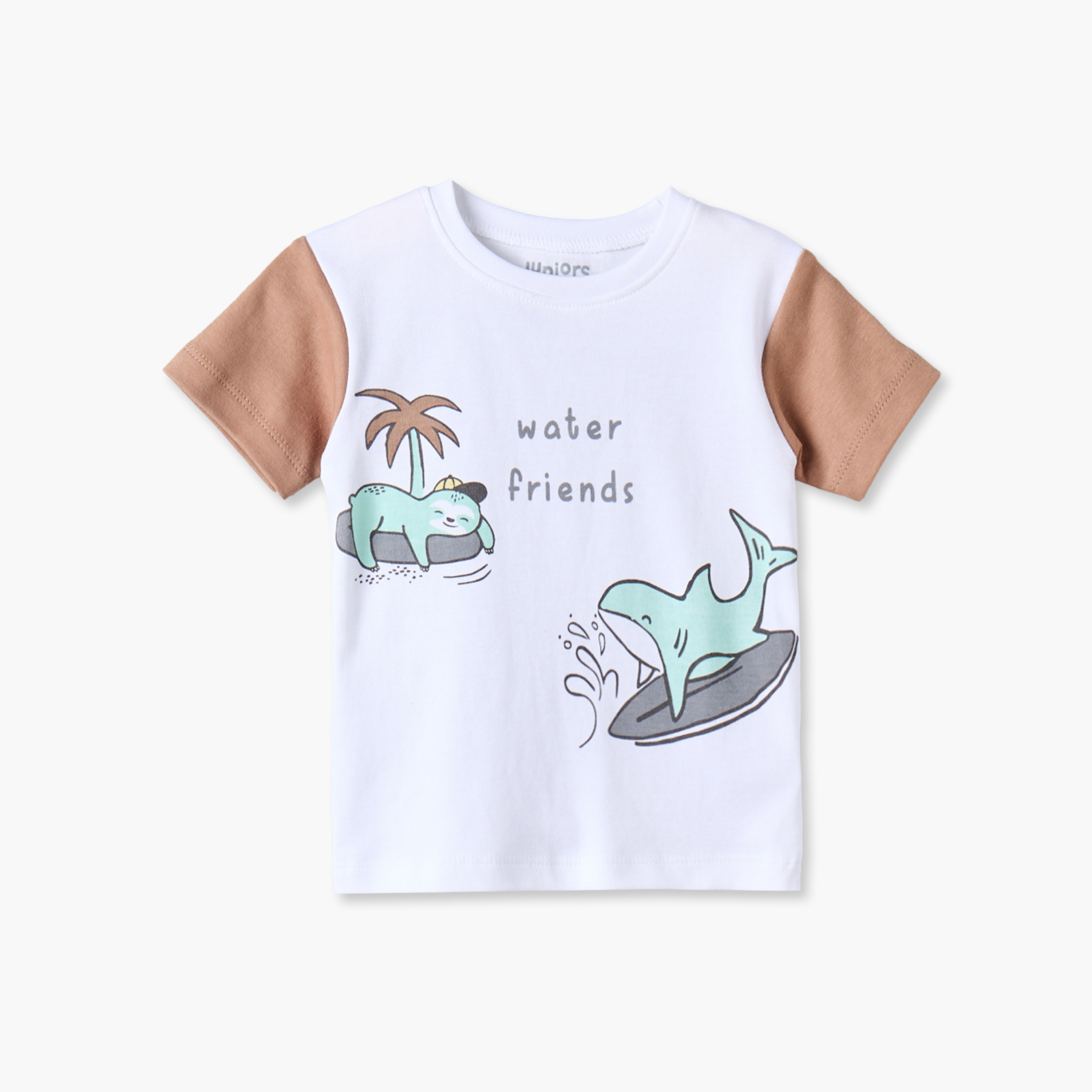 طقم شورت وتيشيرت بياقة ضيقة وأكمام قصيرة وطبعات من جونيورز - عبوة من طقمين-baby-boys-clothing-setsandcoords-image-7