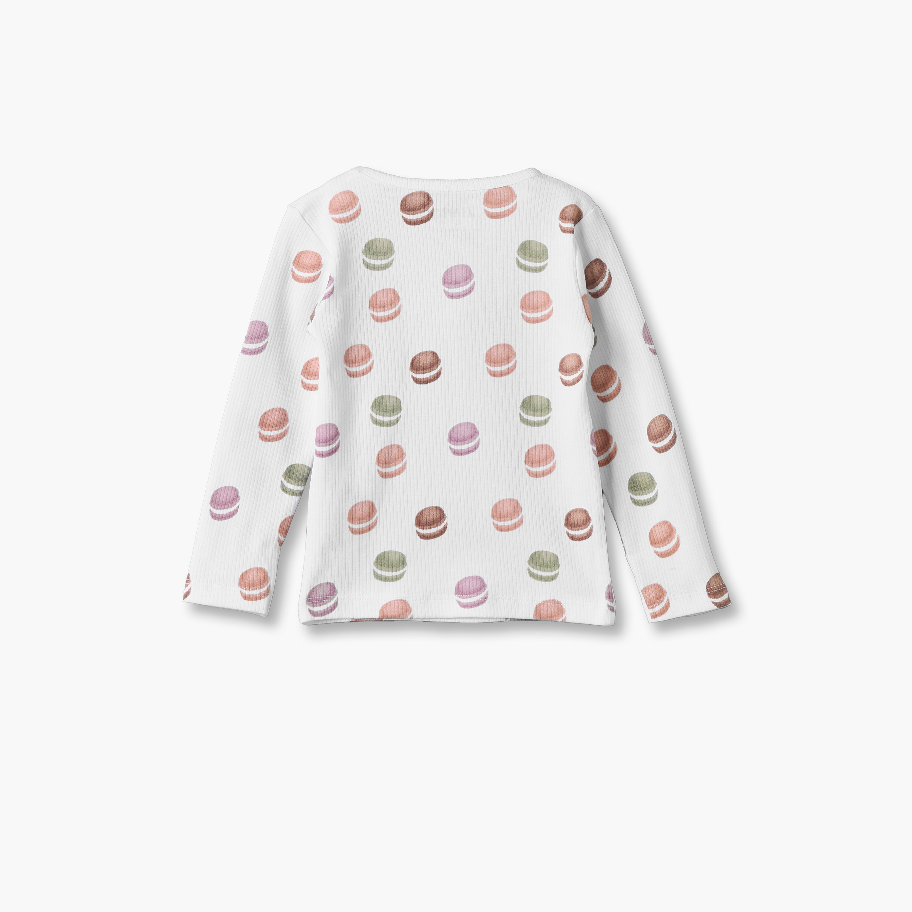 Juniors Cotton Crew Neck Long Sleeves Pyjama Set with Macaron Print-promo_babyshop_Buy3for7.9_KWT030926-image-5