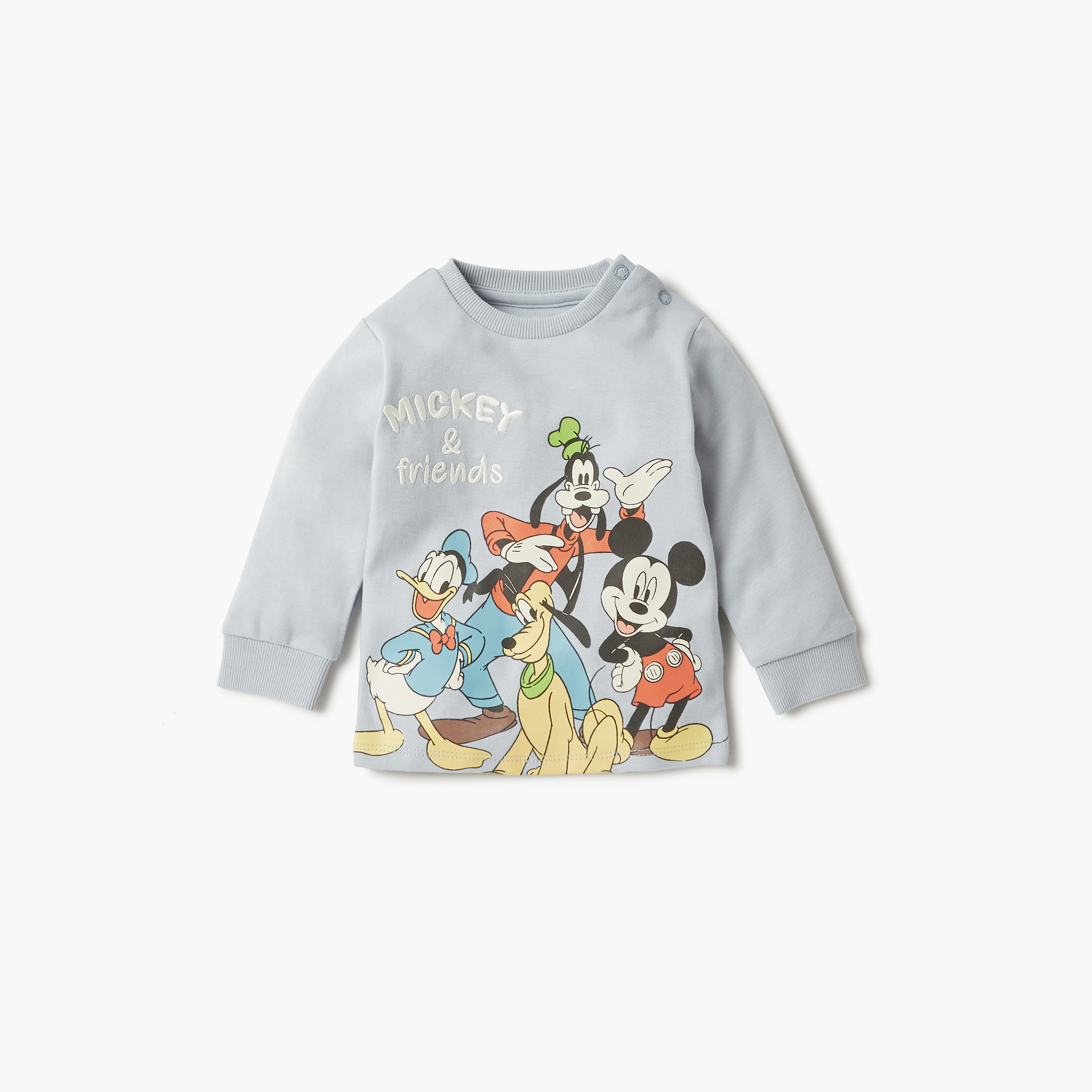 Disney Mickey and Friends Print T-shirt and Pyjama Set-baby-boys-clothing-nightwear-pyjamasets-image-2