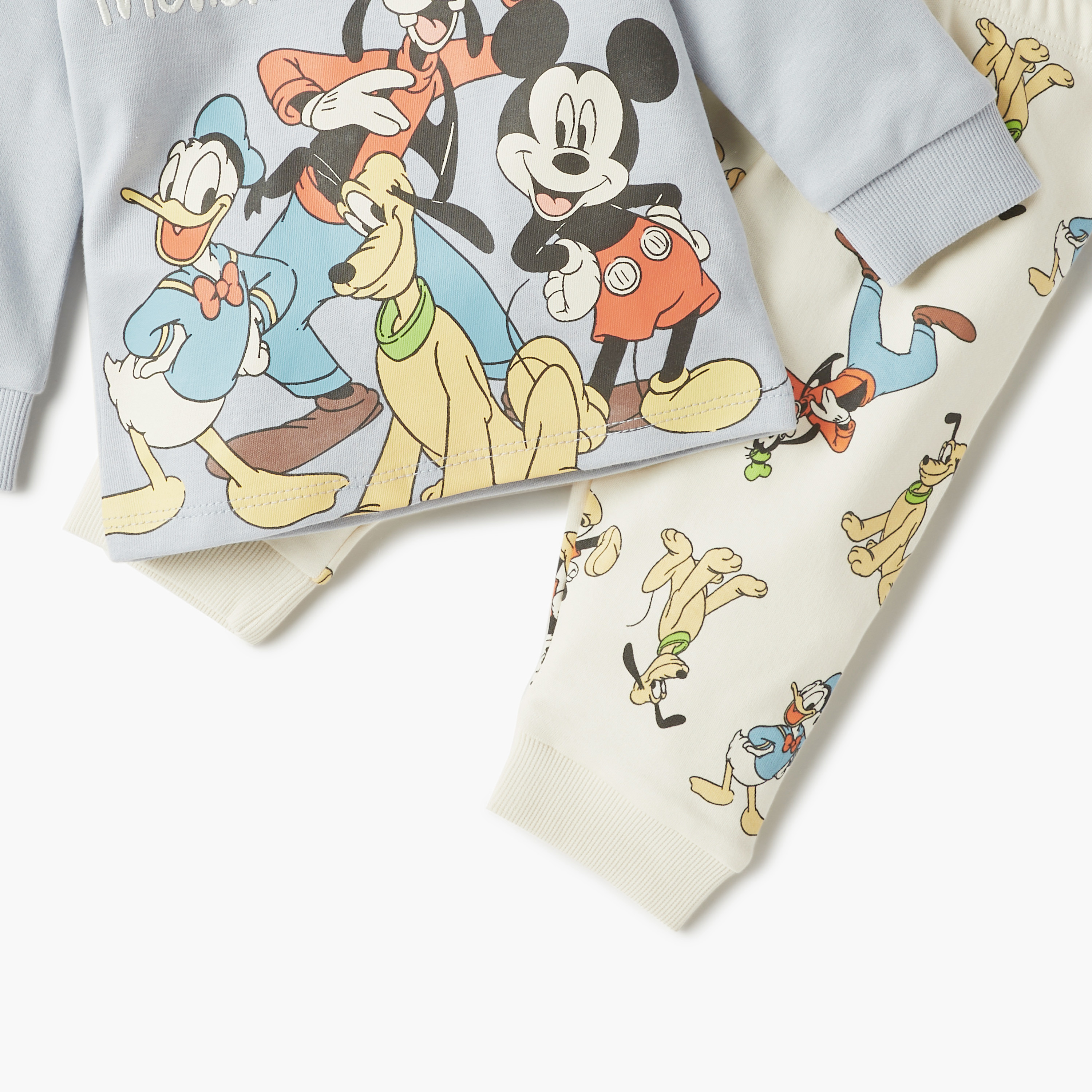 Disney Mickey and Friends Print T-shirt and Pyjama Set-baby-boys-clothing-nightwear-pyjamasets-image-5