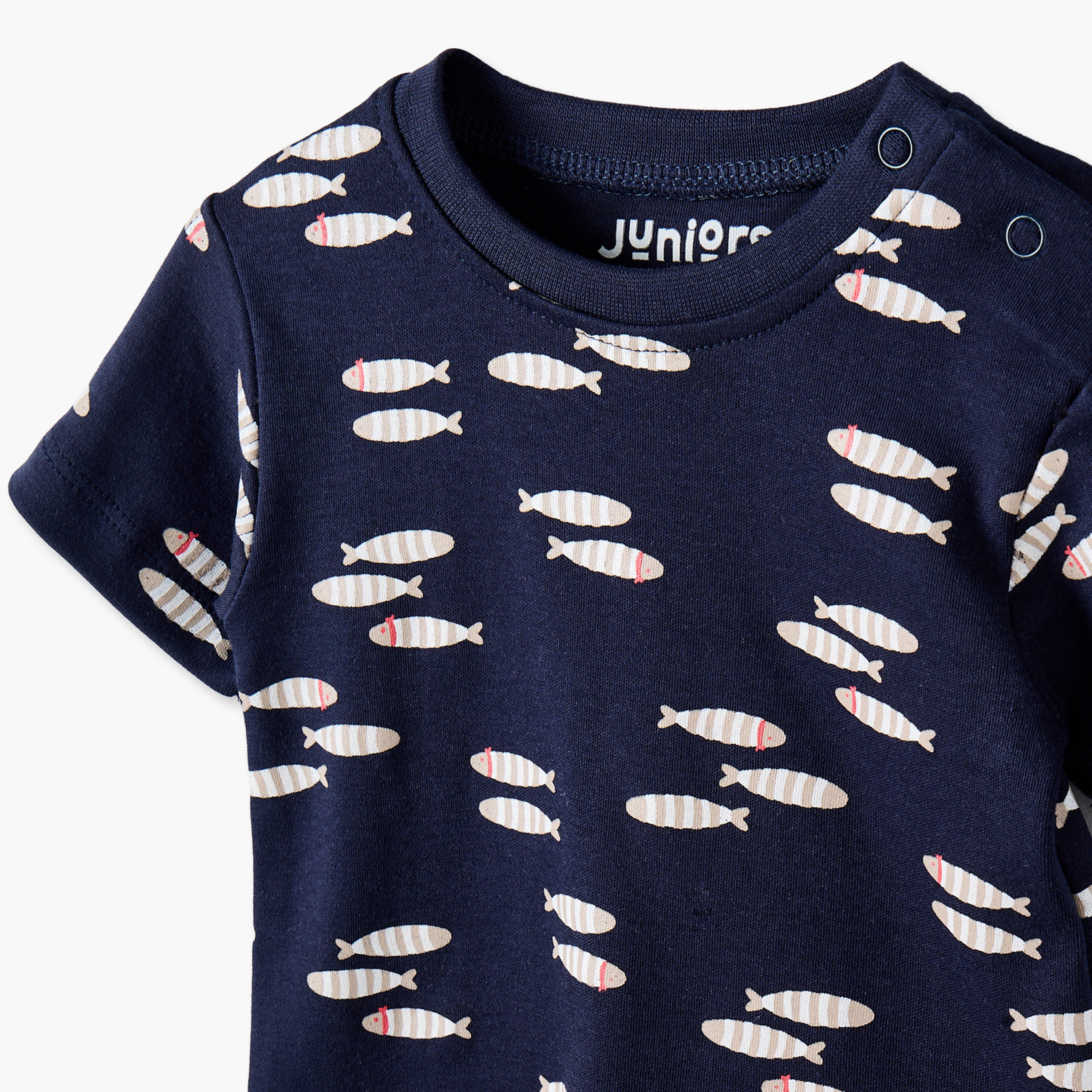طقم شورت وتيشيرت بياقة ضيقة وأكمام قصيرة وطبعات متنوعة من جونيورز - عبوة من طقمين-baby-boys-clothing-setsandcoords-image-9