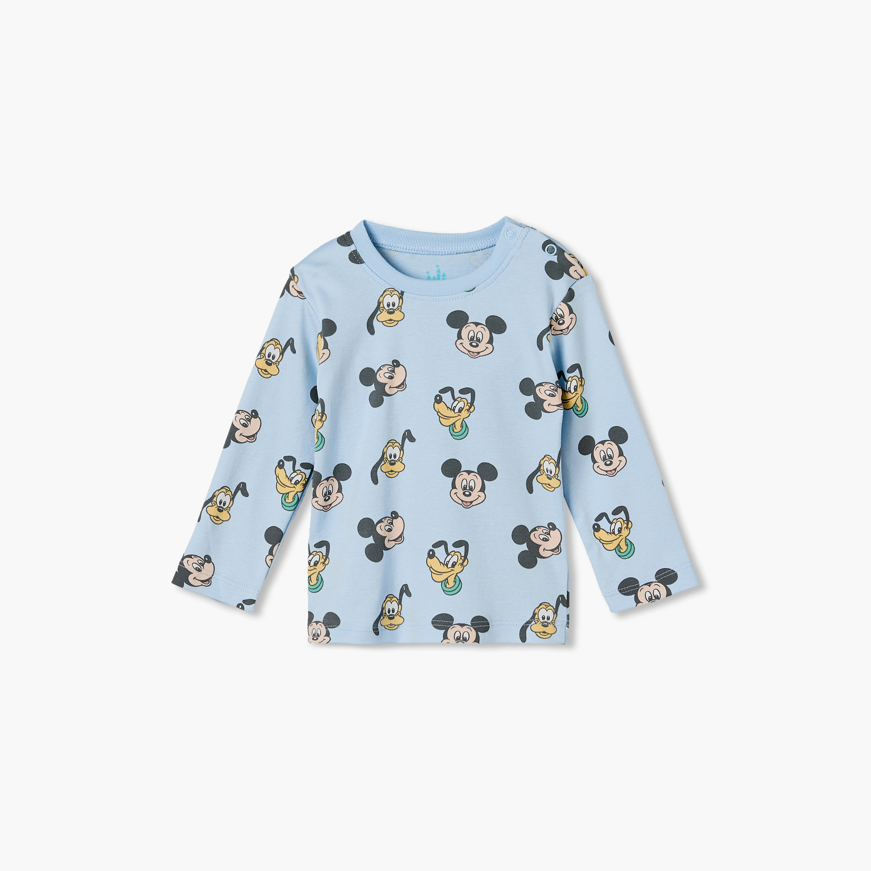 طقم بيجاما قطن بطبعات ميكي ماوس وياقة ضيقة وأكمام طويلة من ديزني-baby-boys-clothing-nightwear-pyjamasets-image-3