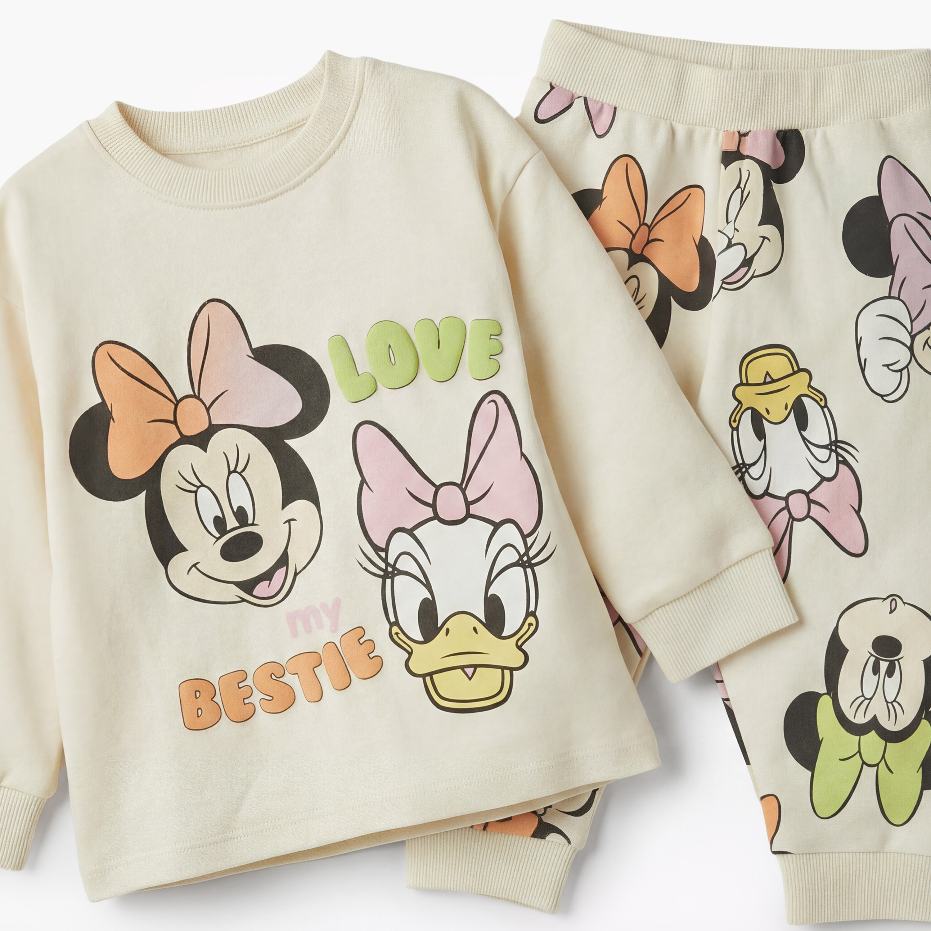 Disney Minnie Mouse and Daisy Duck Print T-shirt and Pyjama Set-baby-girls-clothing-nightwear-pyjamasets-image-6