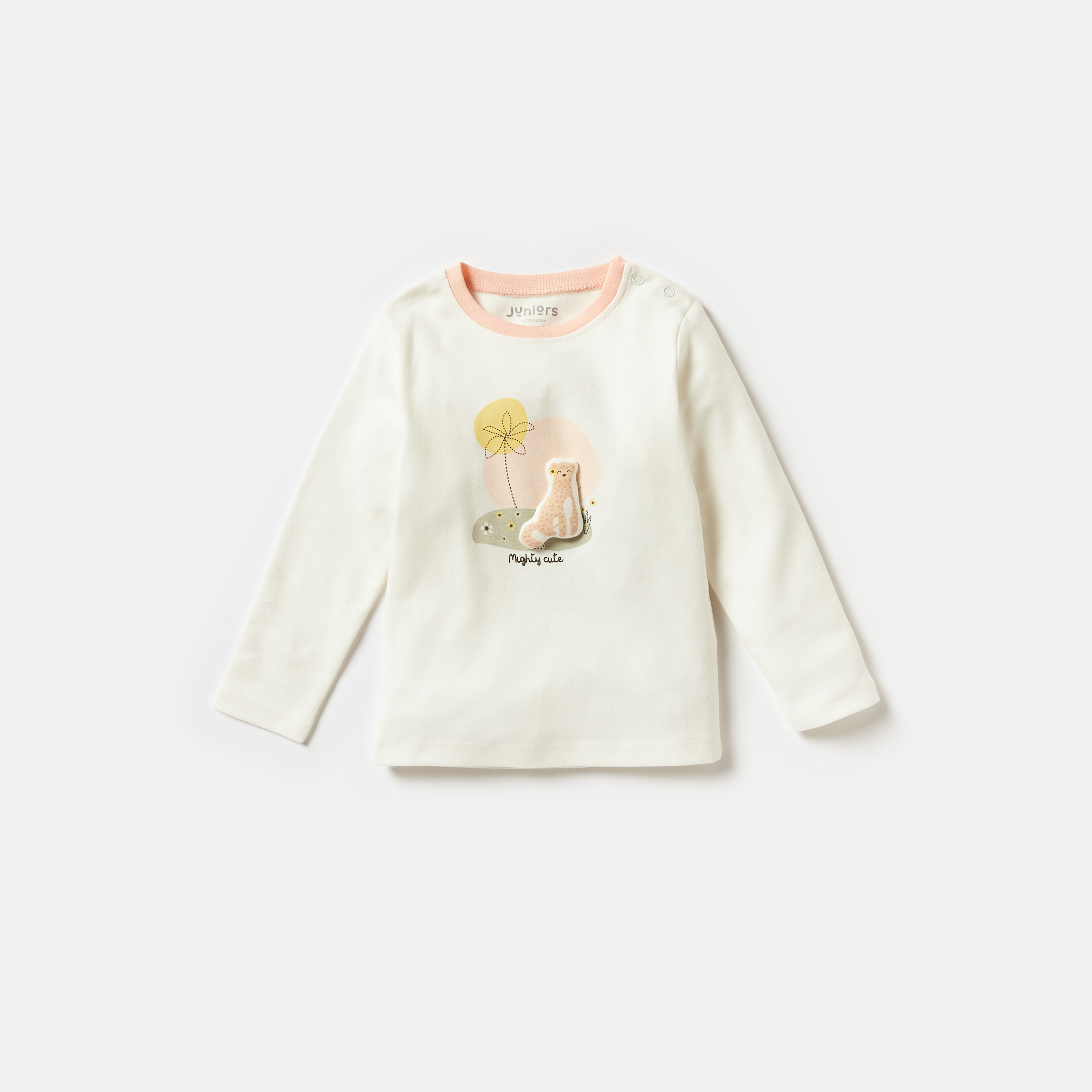 Juniors Leopard Print Long Sleeves T-shirt and Pyjama Set-baby-girls-clothing-nightwear-pyjamasets-image-2