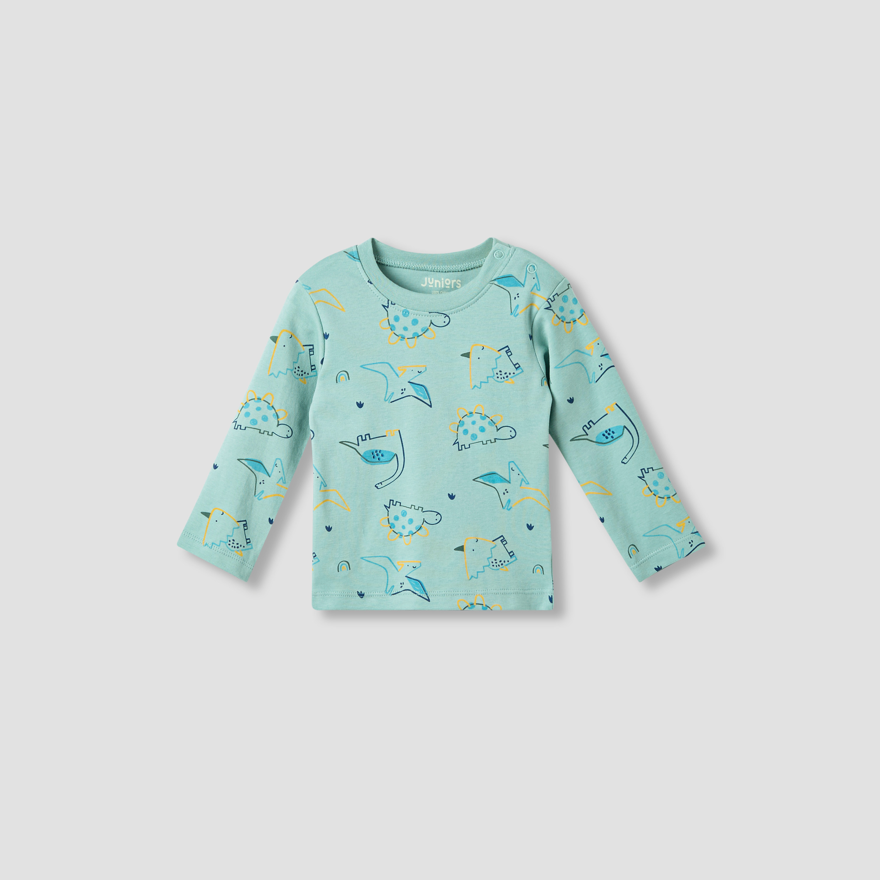 Juniors Dinosaur Print T-shirt and Pyjama Set-baby-boys-clothing-nightwear-pyjamasets-image-2
