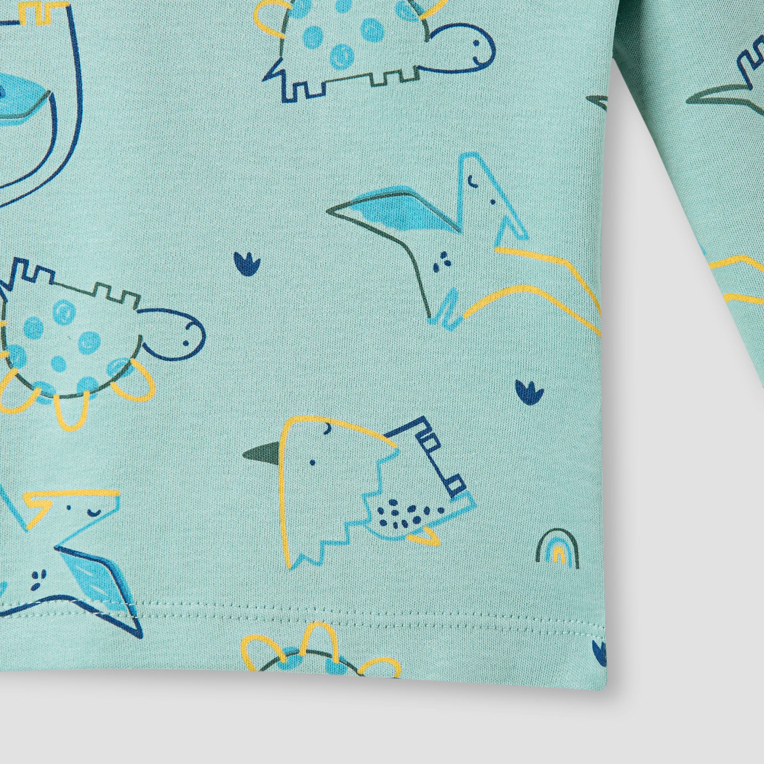 Juniors Dinosaur Print T-shirt and Pyjama Set-baby-boys-clothing-nightwear-pyjamasets-image-7