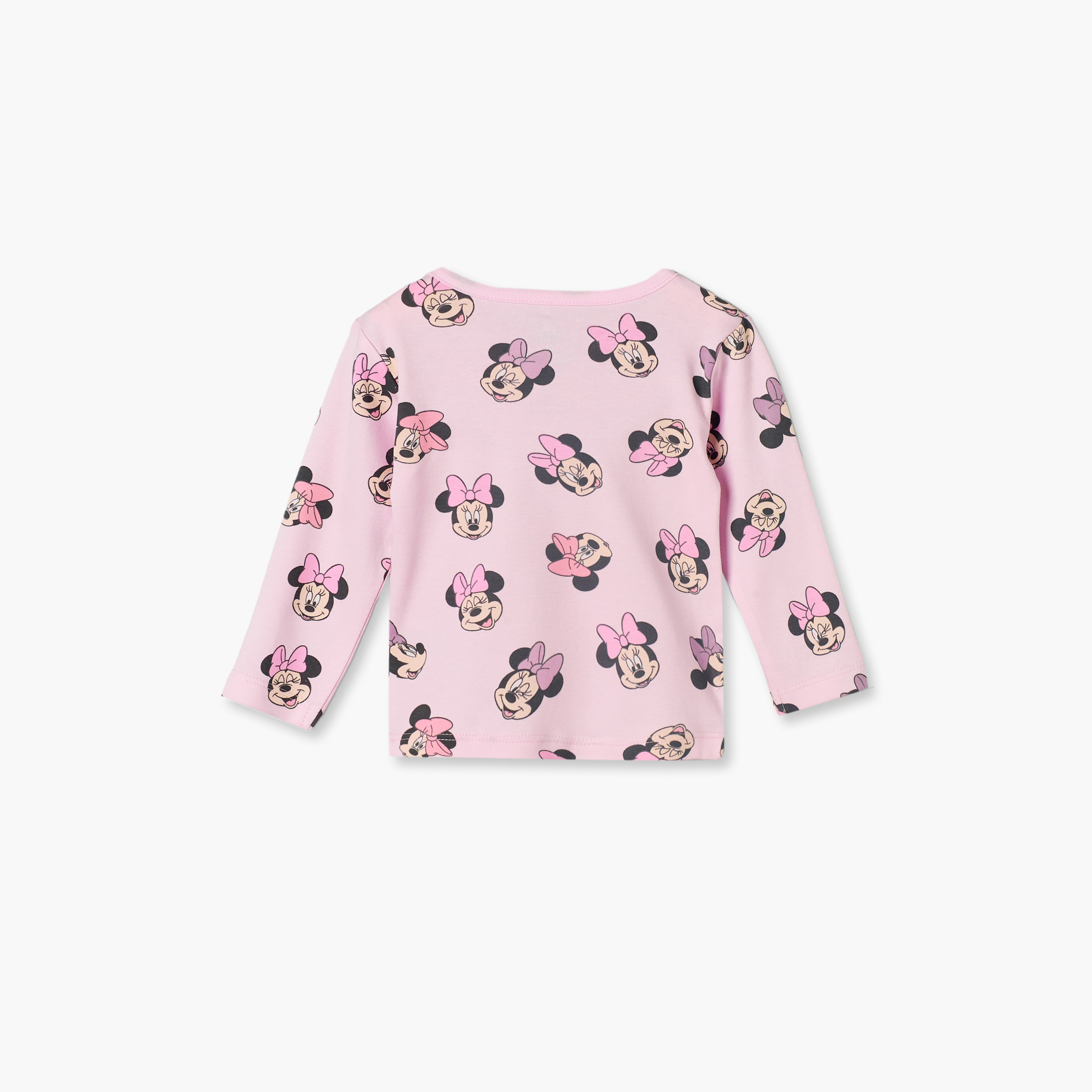 طقم بيجاما قطن بياقة ضيقة وأكمام طويلة بطبعات ميني ماوس من ديزني-baby-girls-clothing-nightwear-pyjamasets-image-5