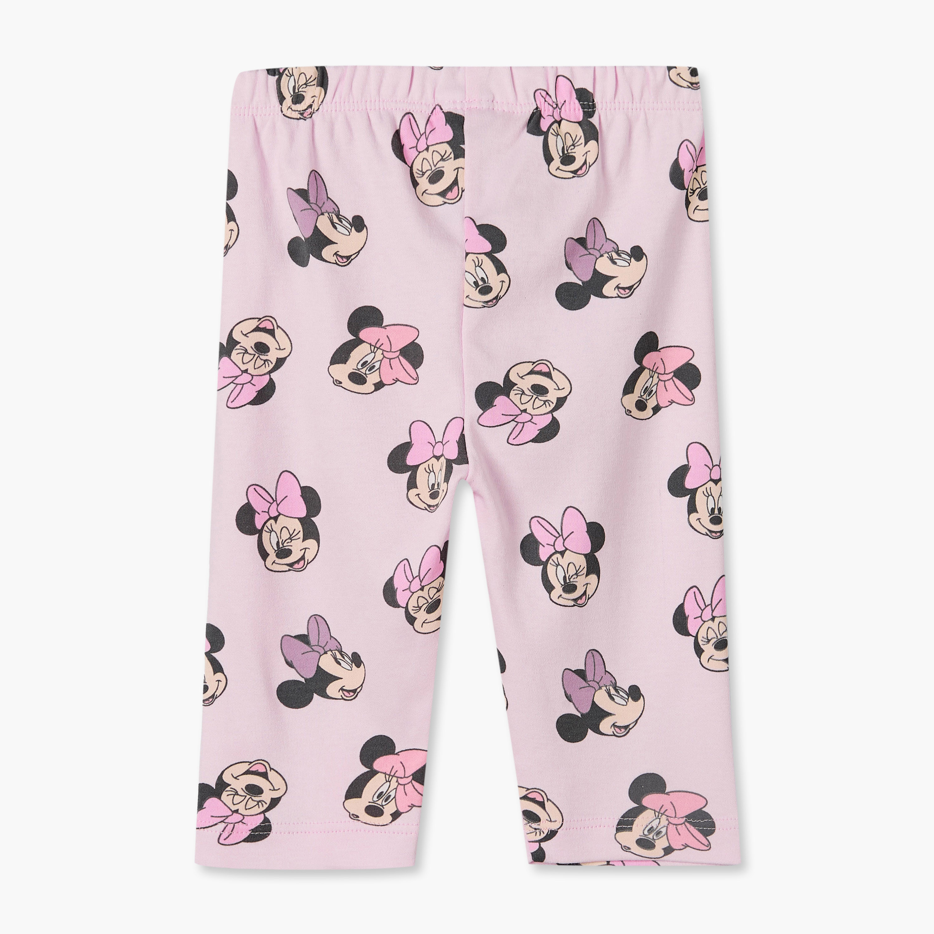 طقم بيجاما قطن بياقة ضيقة وأكمام طويلة بطبعات ميني ماوس من ديزني-baby-girls-clothing-nightwear-pyjamasets-image-6
