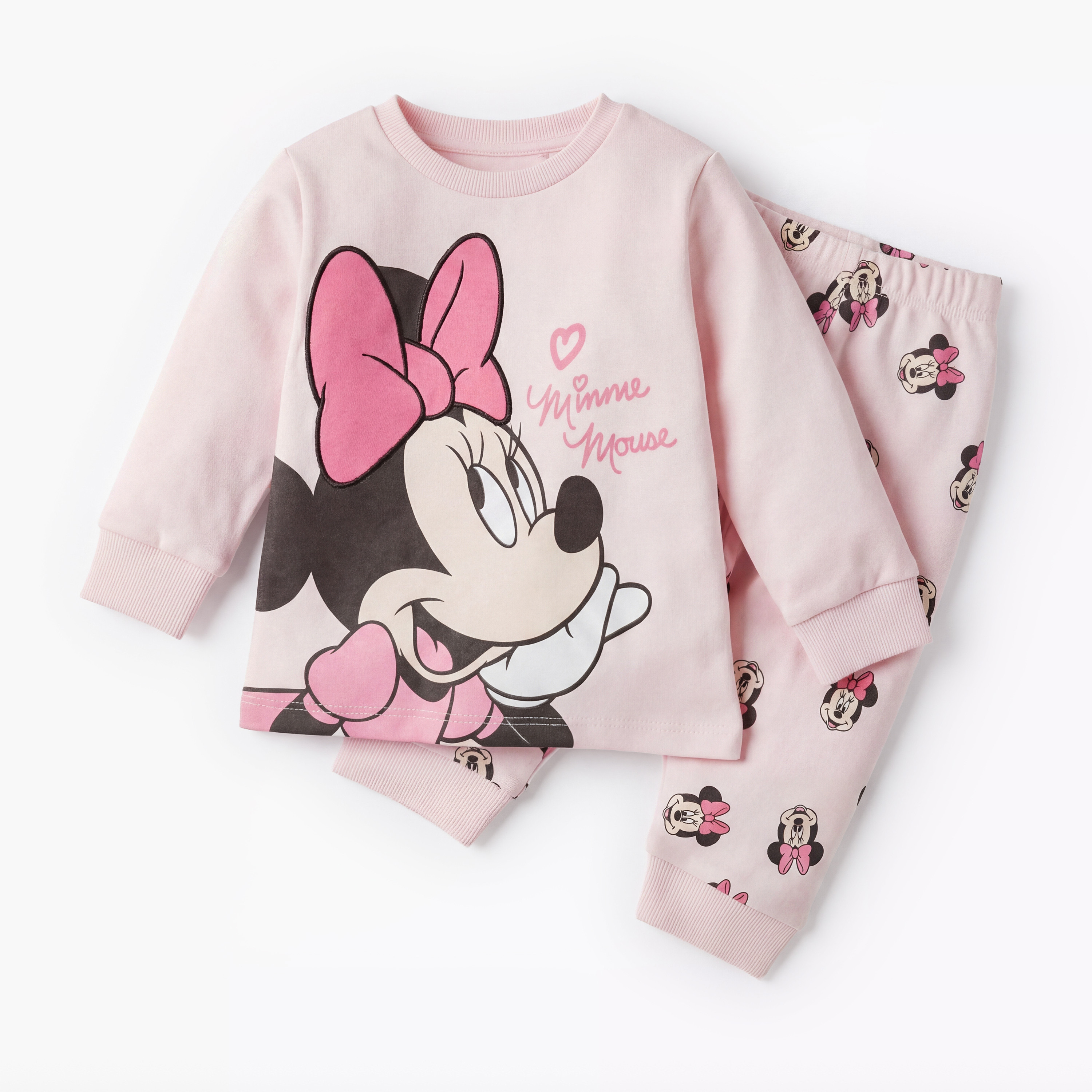 Disney Minnie Mouse Print T-shirt and Pyjama Set-baby-girls-clothing-nightwear-pyjamasets-image-5