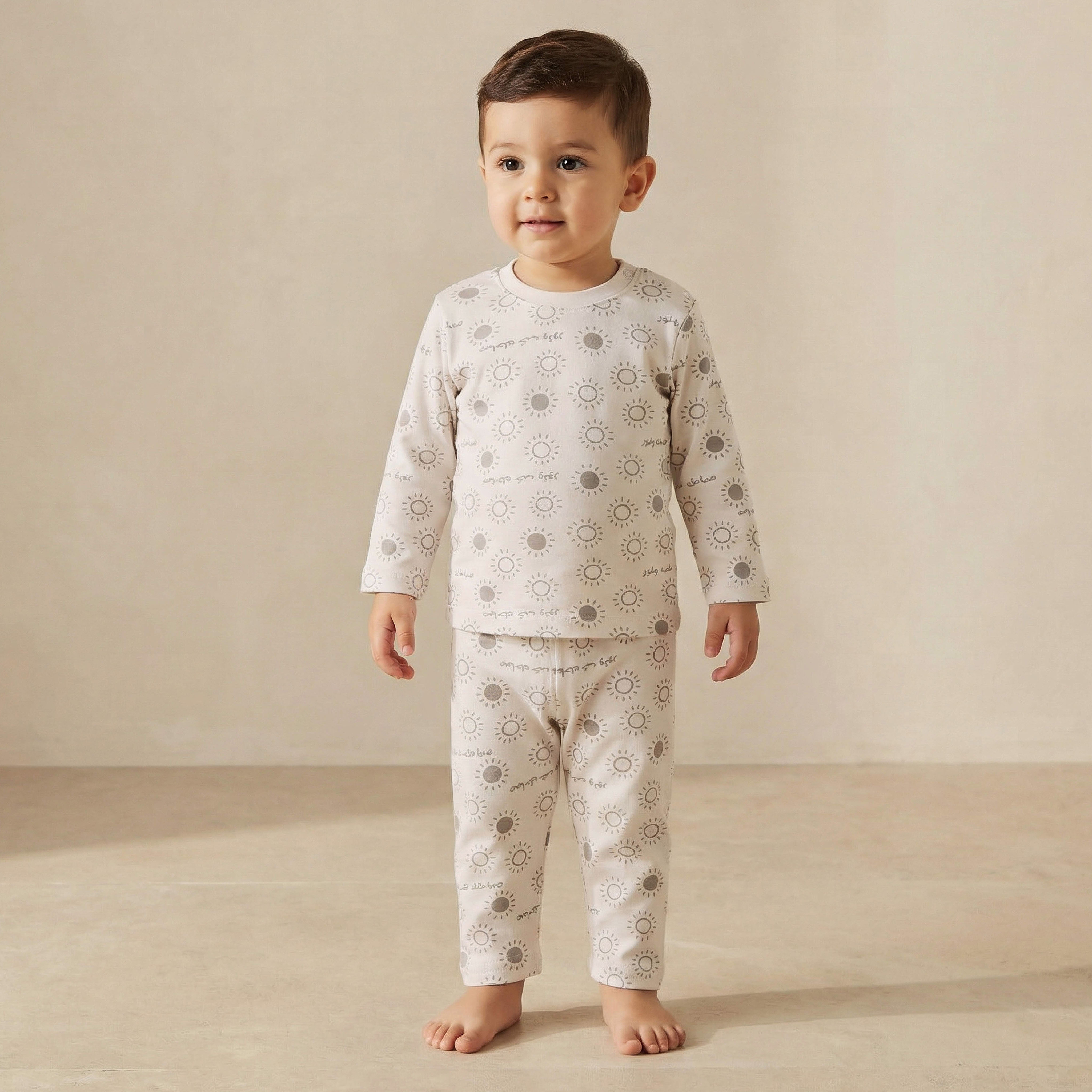 Juniors Cotton Round Neck Long Sleeves Pyjama Set with Arabic Alphabet Print-baby-girls-clothing-nightwear-pyjamasets-image-1