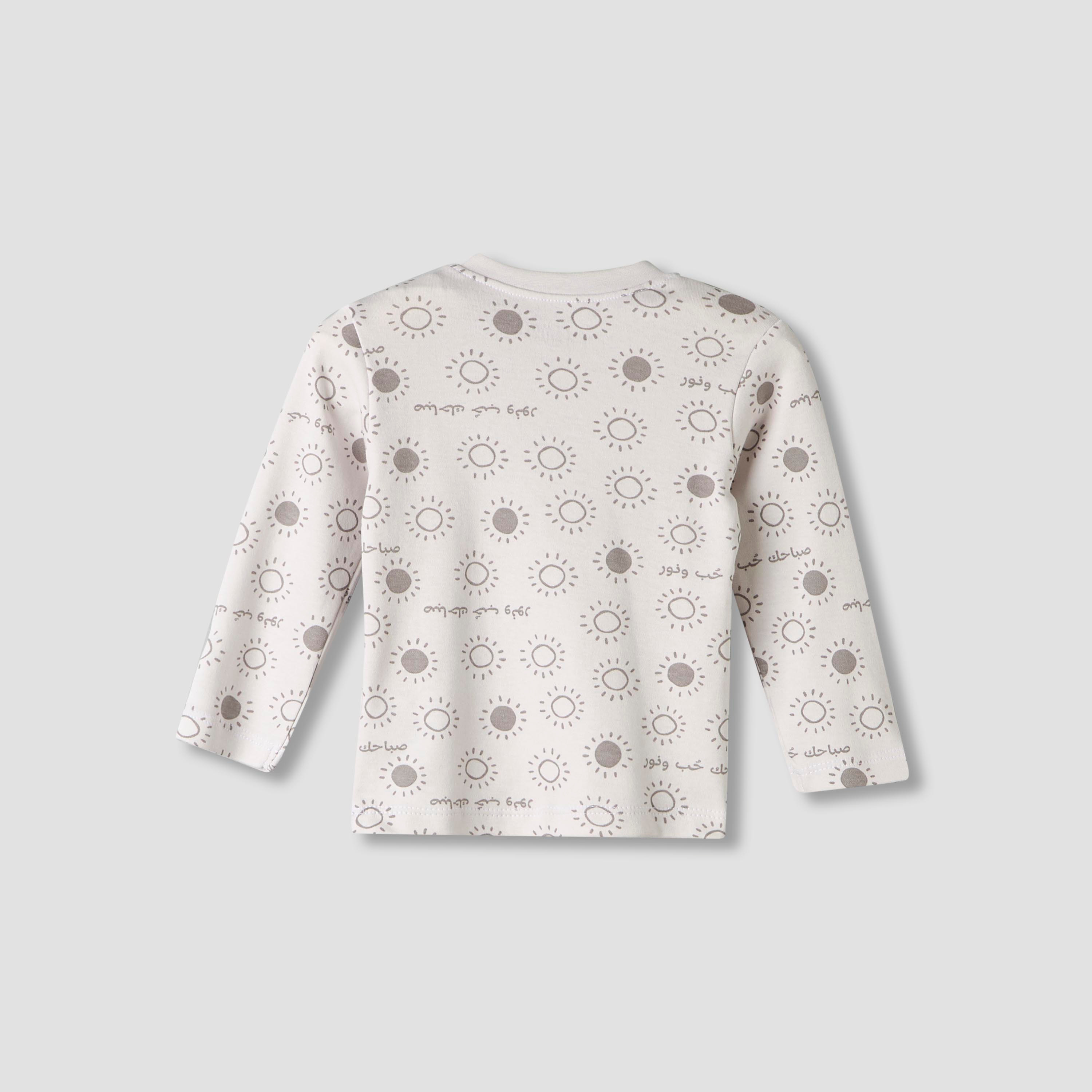 Juniors Cotton Round Neck Long Sleeves Pyjama Set with Arabic Alphabet Print-baby-girls-clothing-nightwear-pyjamasets-image-5