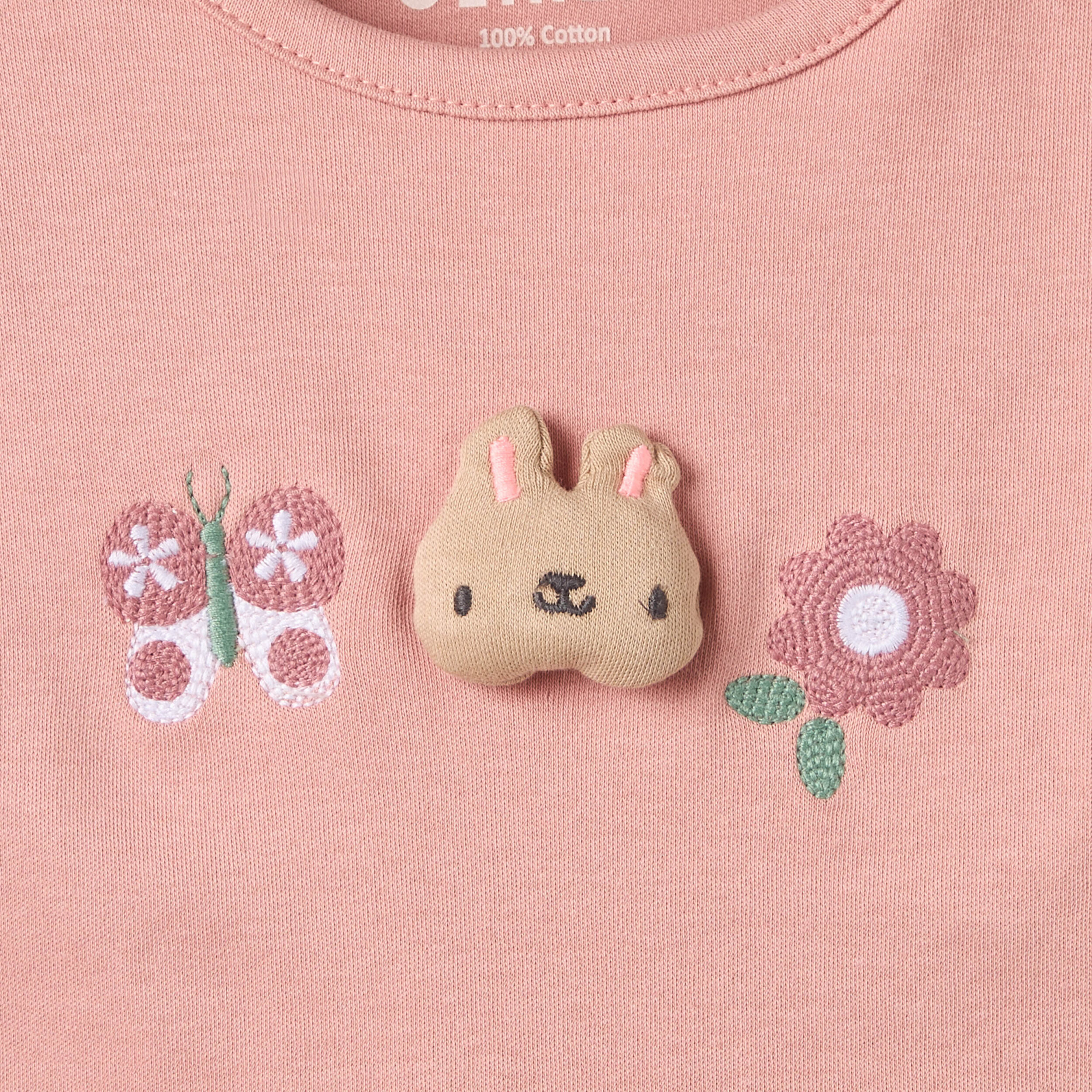 Pack of 2 Juniors Crew Neck Short Sleeves T-shirt with Shorts Set with Bunny Print-baby-girls-clothing-setsandcoords-image-10
