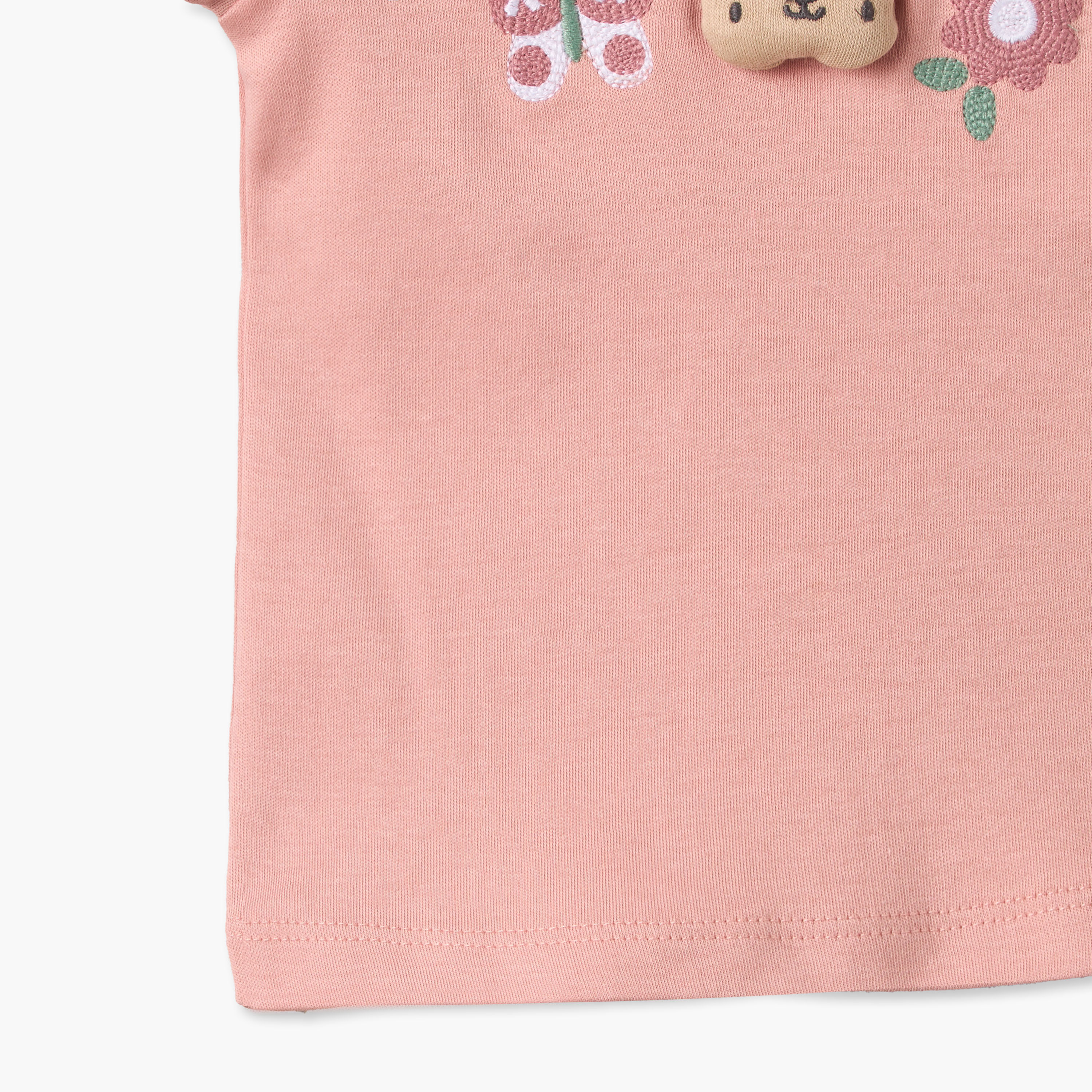 Pack of 2 Juniors Crew Neck Short Sleeves T-shirt with Shorts Set with Bunny Print-baby-girls-clothing-setsandcoords-image-11