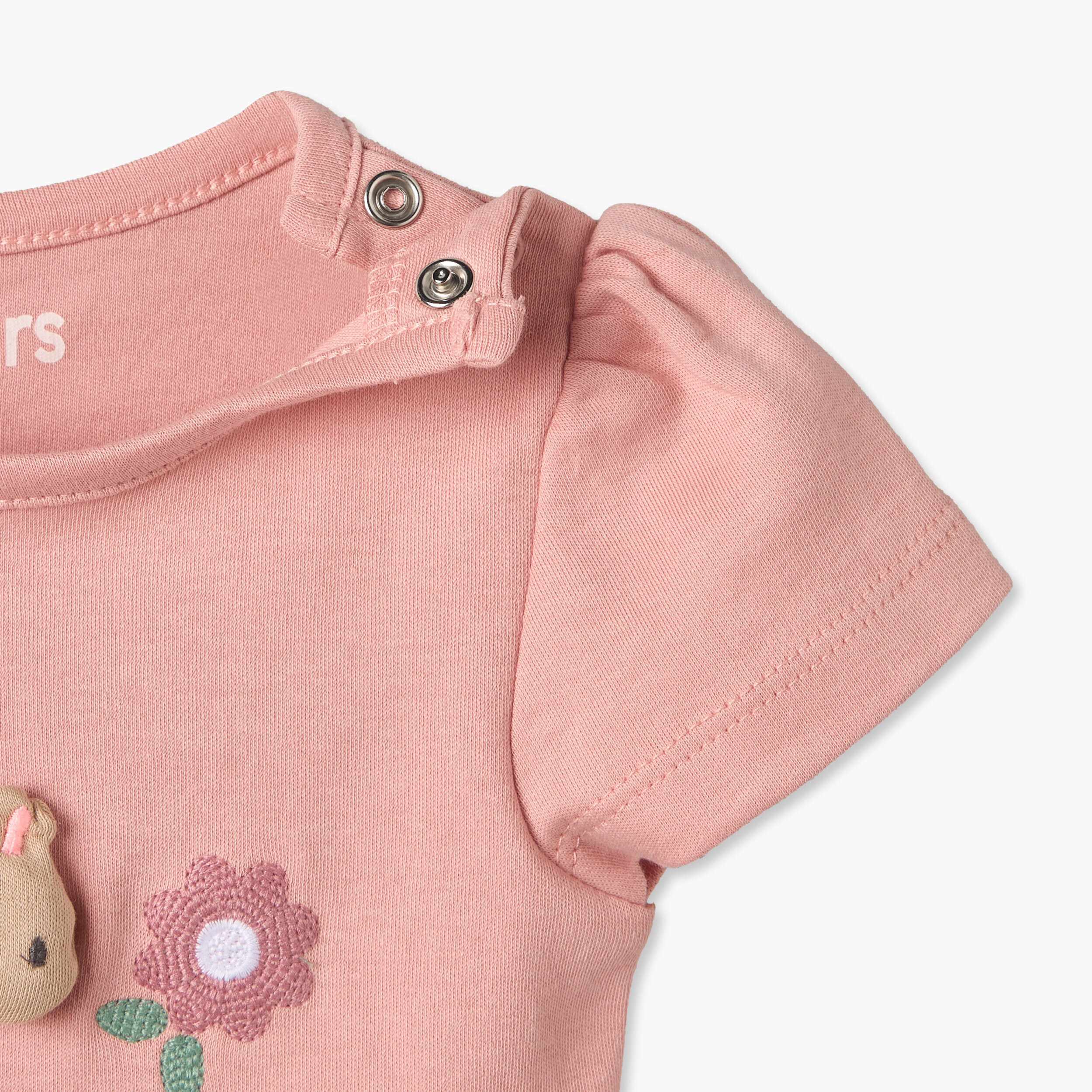 Pack of 2 Juniors Crew Neck Short Sleeves T-shirt with Shorts Set with Bunny Print-baby-girls-clothing-setsandcoords-image-9