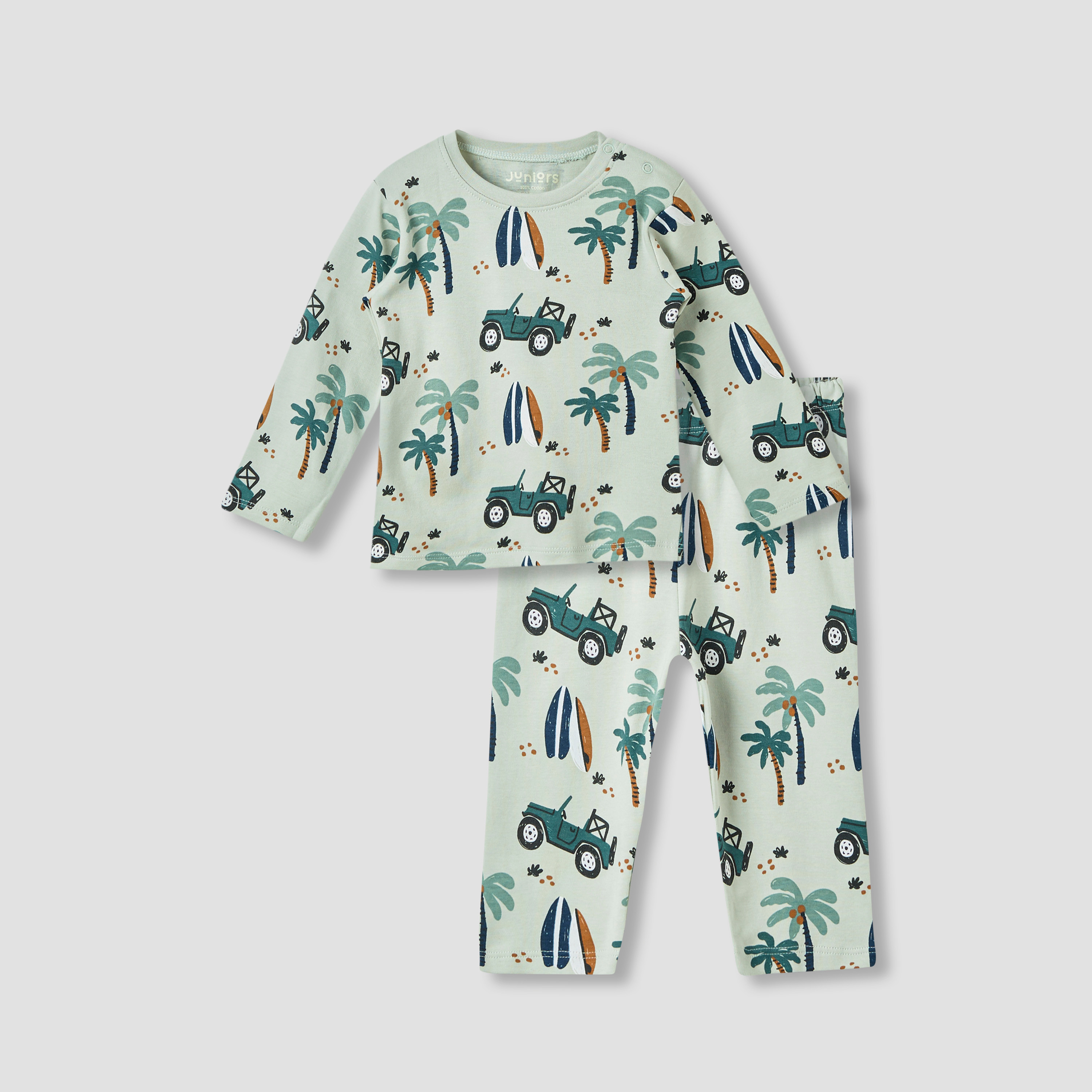 Juniors Printed T-shirt and Pyjama Set-baby-boys-clothing-nightwear-pyjamasets-image-1