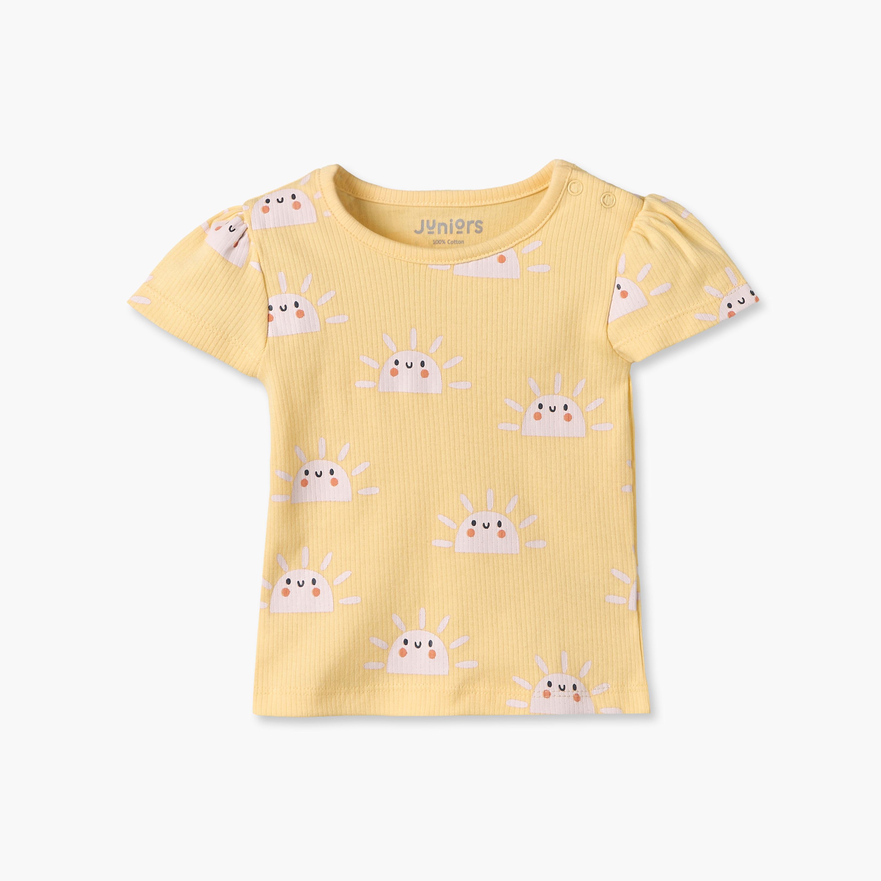 Pack of 2 Juniors Crew Neck Short Sleeves T-shirt with Shorts Set with Fun Print-baby-girls-clothing-setsandcoords-image-11