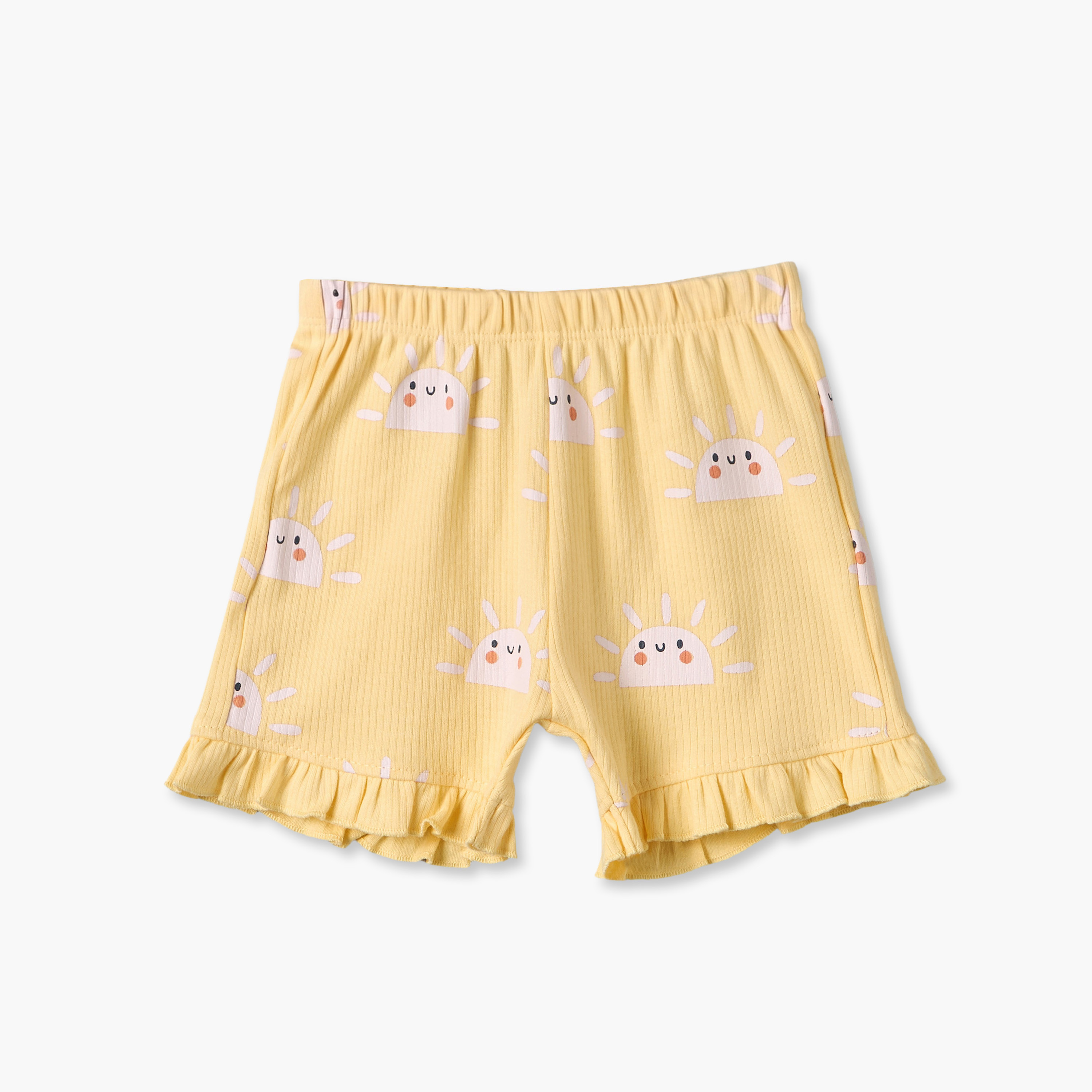 Pack of 2 Juniors Crew Neck Short Sleeves T-shirt with Shorts Set with Fun Print-baby-girls-clothing-setsandcoords-image-12
