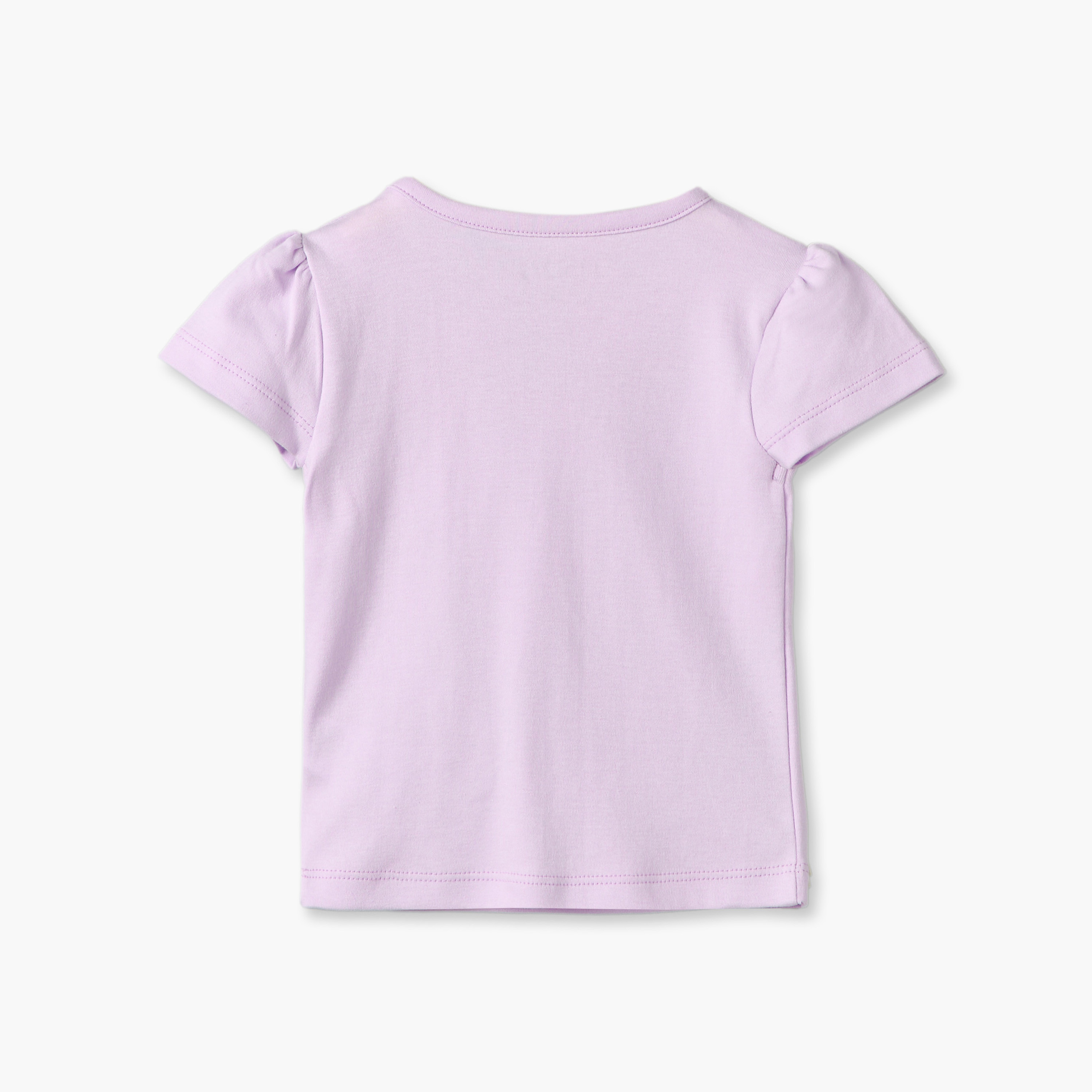 Pack of 2 Juniors Crew Neck Short Sleeves T-shirt with Shorts Set with Fun Print-baby-girls-clothing-setsandcoords-image-5