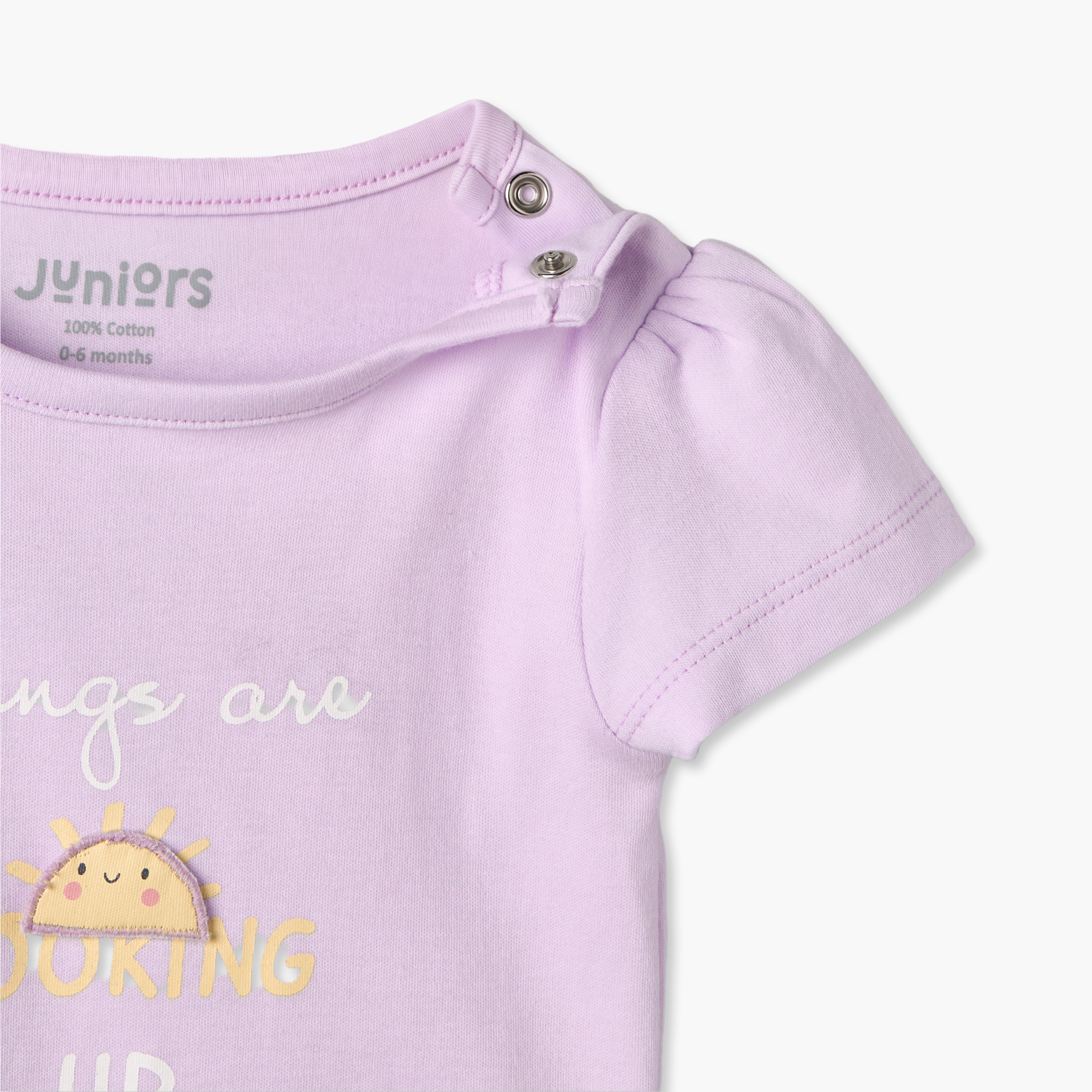 Pack of 2 Juniors Crew Neck Short Sleeves T-shirt with Shorts Set with Fun Print-baby-girls-clothing-setsandcoords-image-7