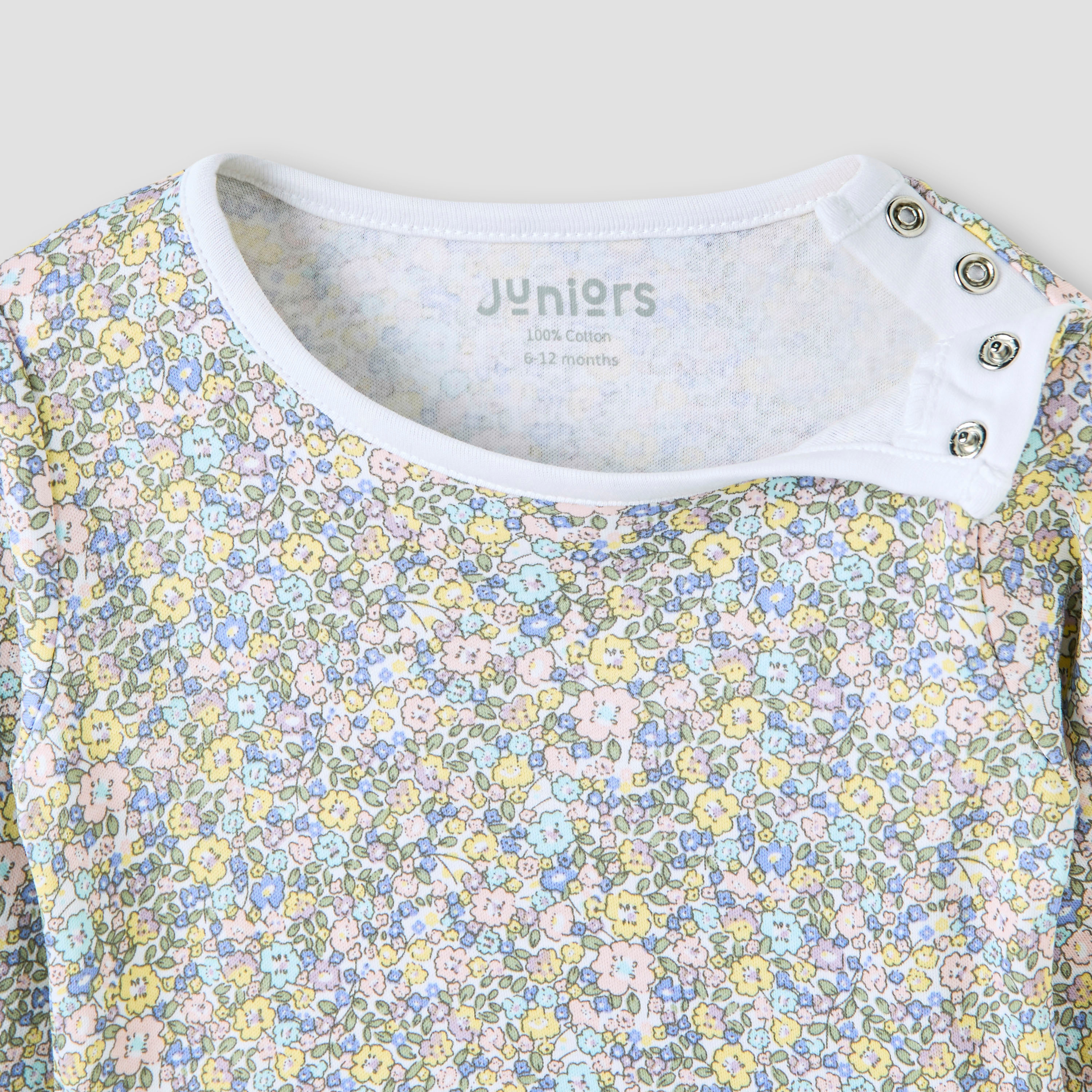 Juniors Floral Print T-shirt and Pyjama Set-baby-girls-clothing-nightwear-pyjamasets-image-4