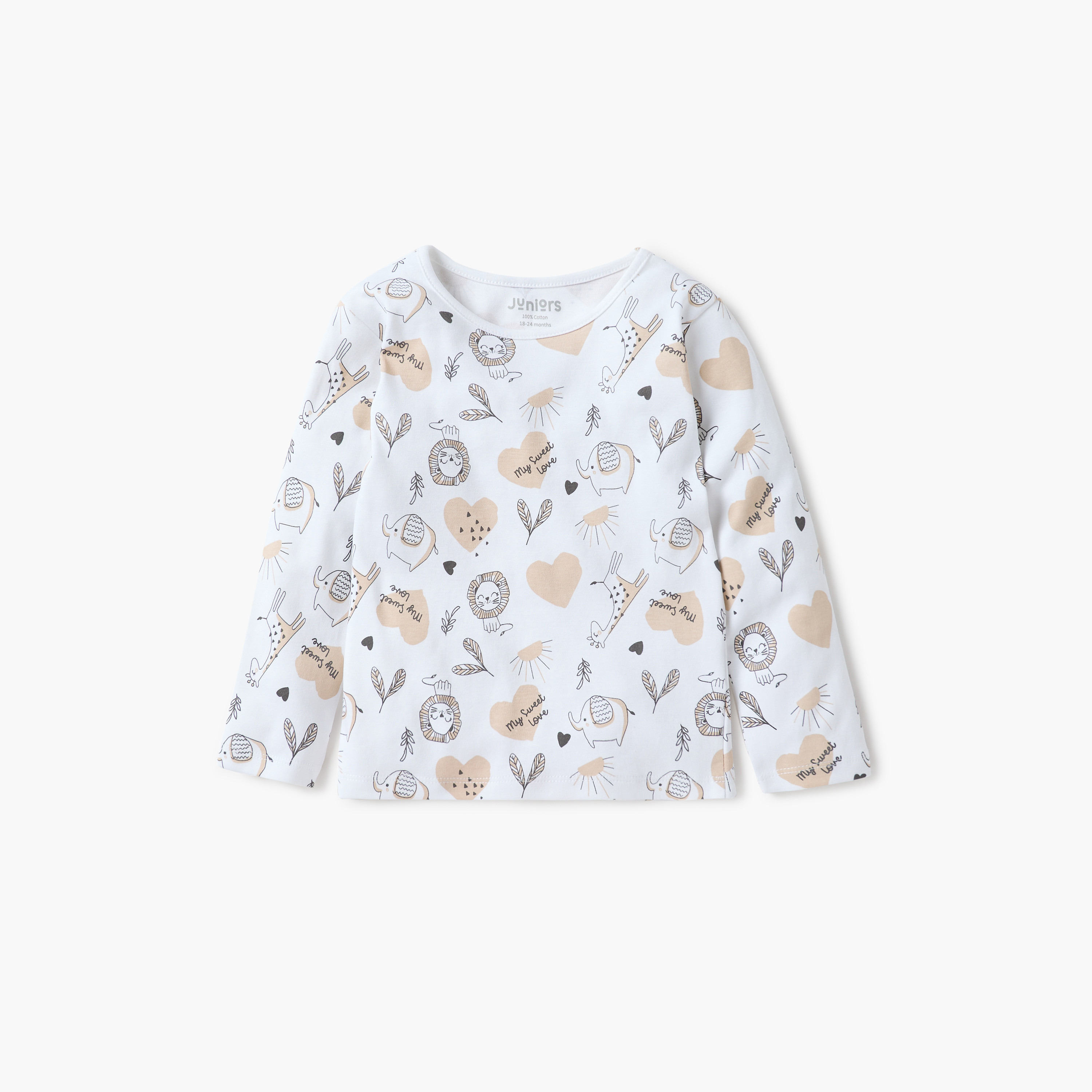 طقم بيجاما قطن بأكمام طويلة وطبعات قلب من جونيورز-promo_babyshop_Buy3for79_KSA130126-image-2