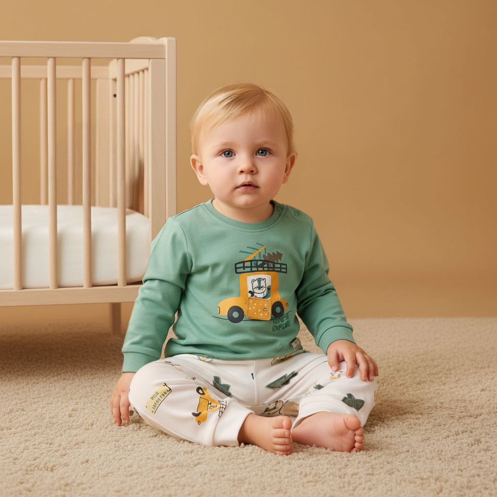 Juniors Pyjama Set with Print - Cotton - Long Sleeves - Round Neck-baby-boys-clothing-nightwear-pyjamasets-image-6