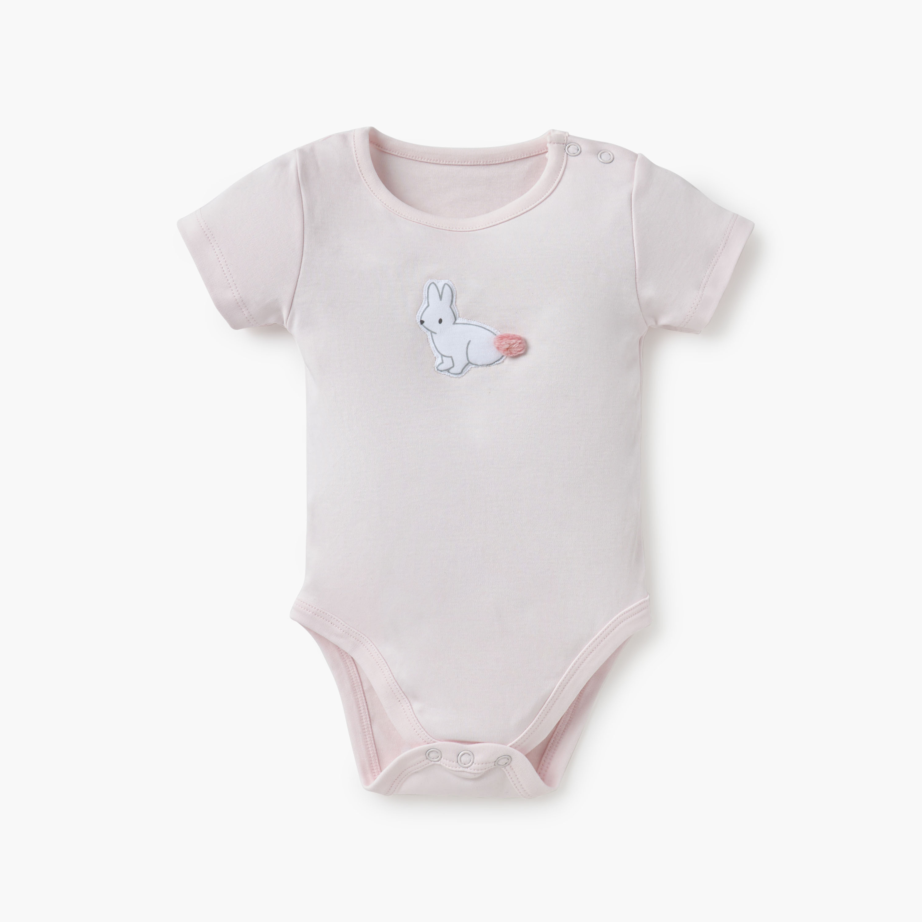 Juniors Bunny Print  Bodysuit with Button Closure - Set of 5-baby-girls-clothing-bodysuits-image-2