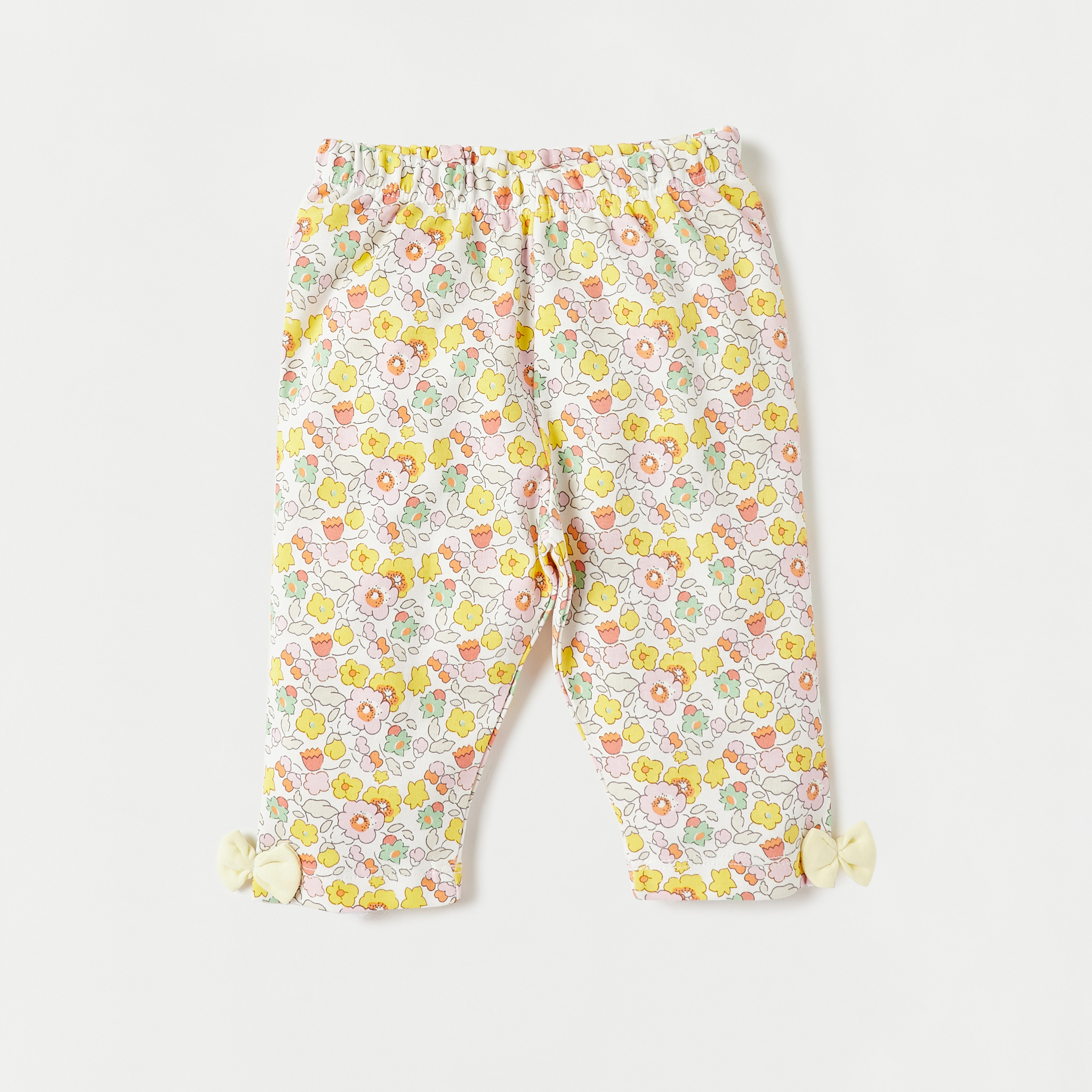 Juniors Floral Print Long Sleeves T-shirt and Elasticated Pyjama Set-baby-girls-clothing-nightwear-pyjamasets-image-3