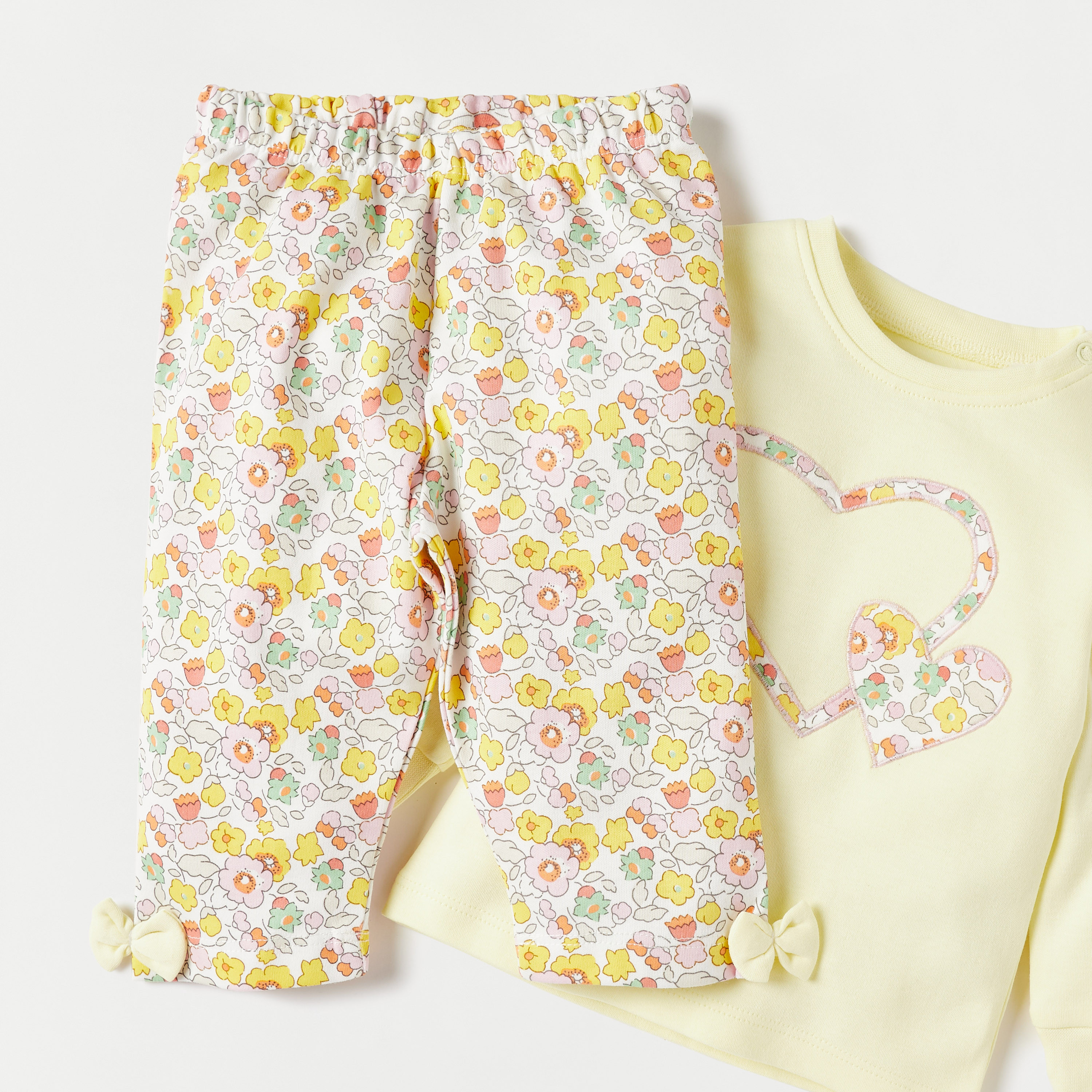 Juniors Floral Print Long Sleeves T-shirt and Elasticated Pyjama Set-baby-girls-clothing-nightwear-pyjamasets-image-5