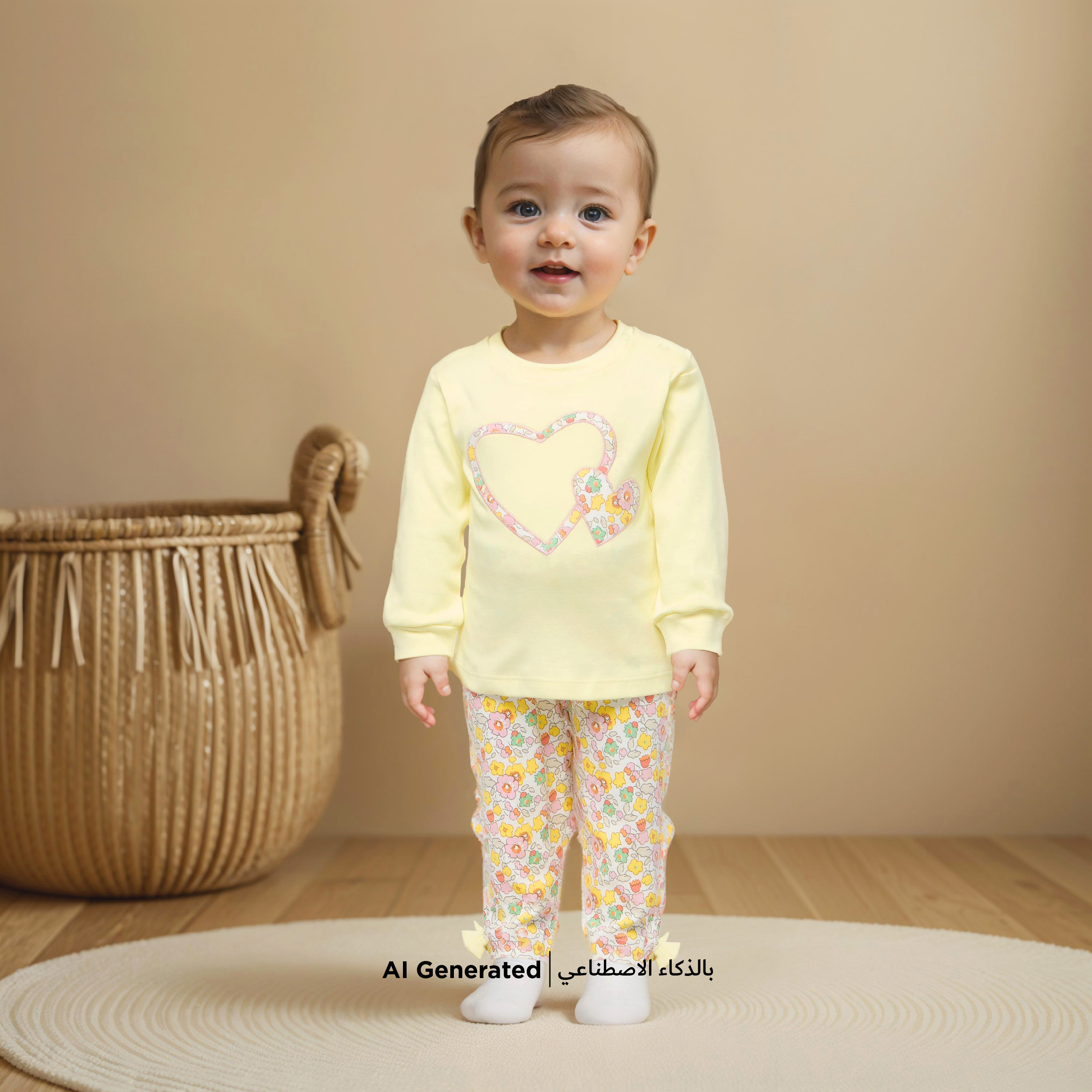 Juniors Floral Print Long Sleeves T-shirt and Elasticated Pyjama Set-baby-girls-clothing-nightwear-pyjamasets-image-6