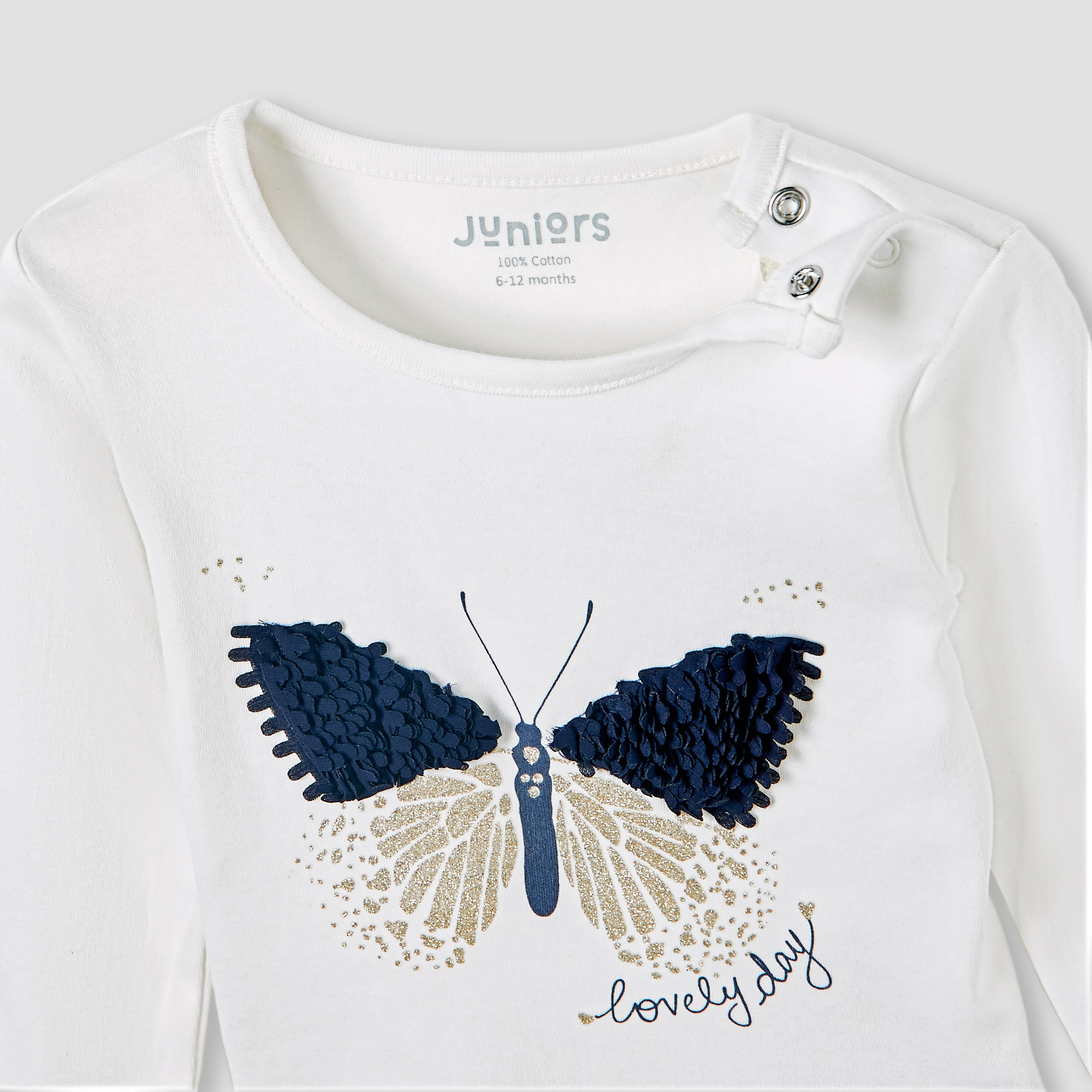 Juniors Pyjama Set with Butterfly Applique - Cotton - Long Sleeves - Round Neck-promo_babyshop_Buy3for89_KWT130126-image-4