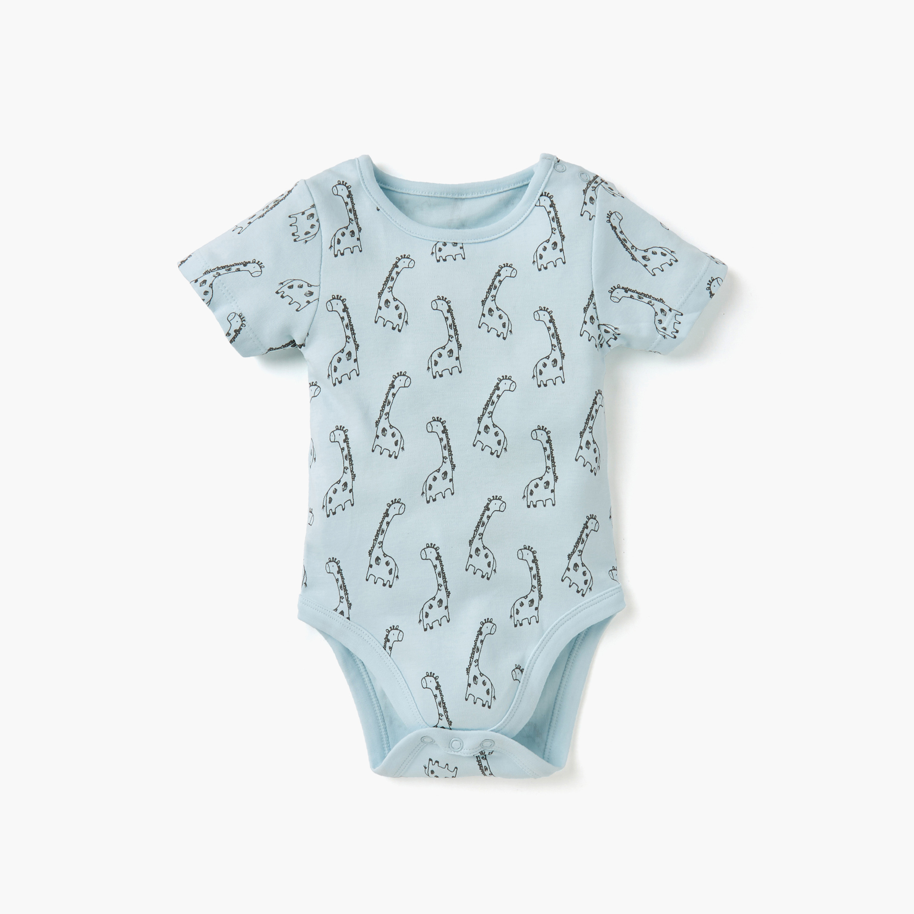 Juniors Assorted Bodysuit with Short Sleeves and Button Closure - Set of 5-baby-boys-clothing-multipacks-image-2