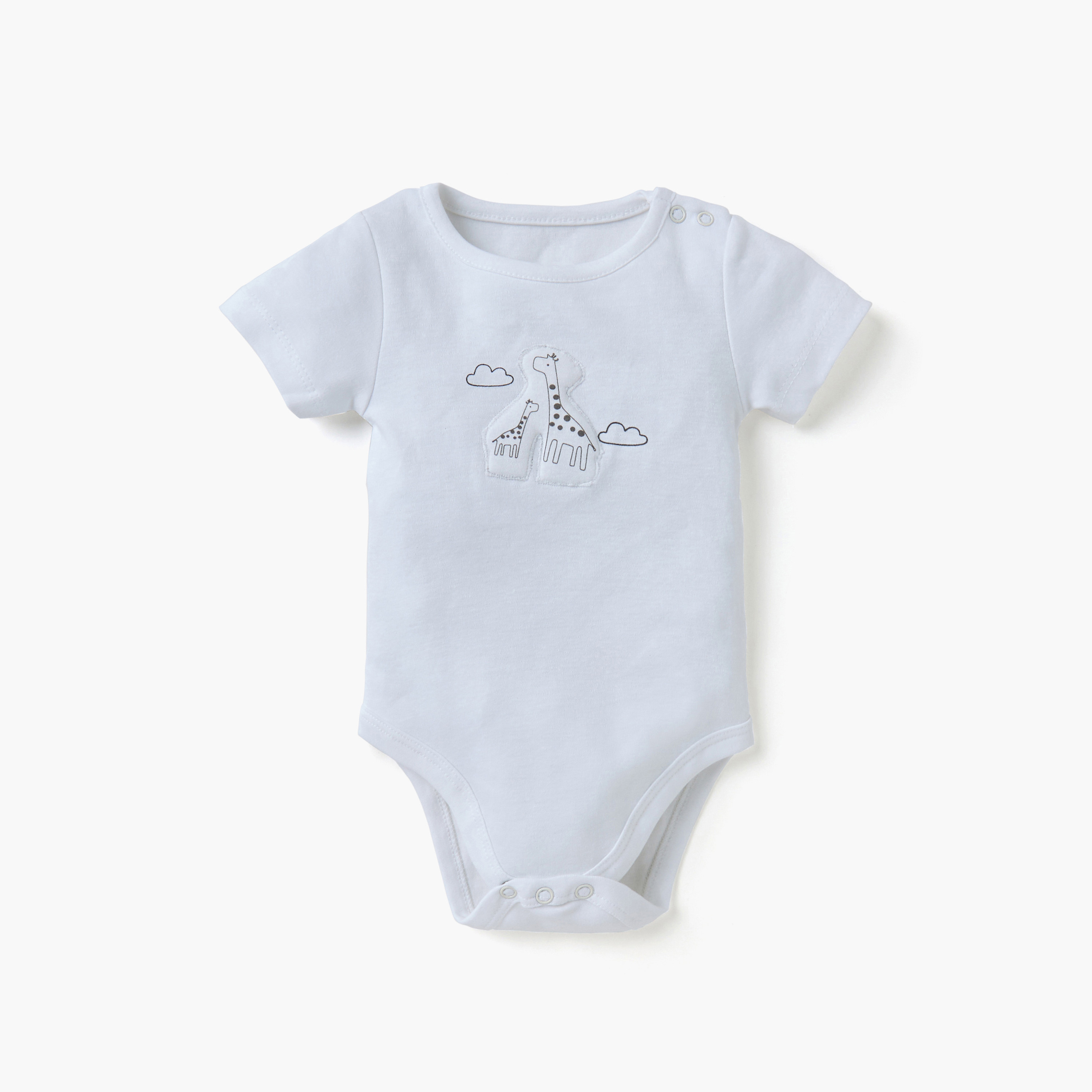 Juniors Assorted Bodysuit with Short Sleeves and Button Closure - Set of 5-baby-boys-clothing-multipacks-image-3