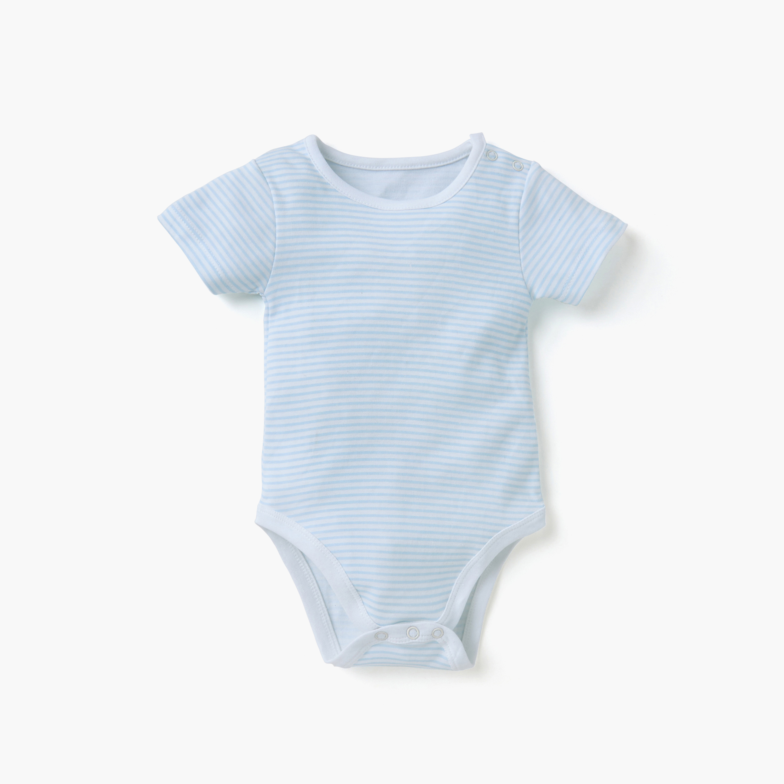 Juniors Assorted Bodysuit with Short Sleeves and Button Closure - Set of 5-baby-boys-clothing-multipacks-image-5