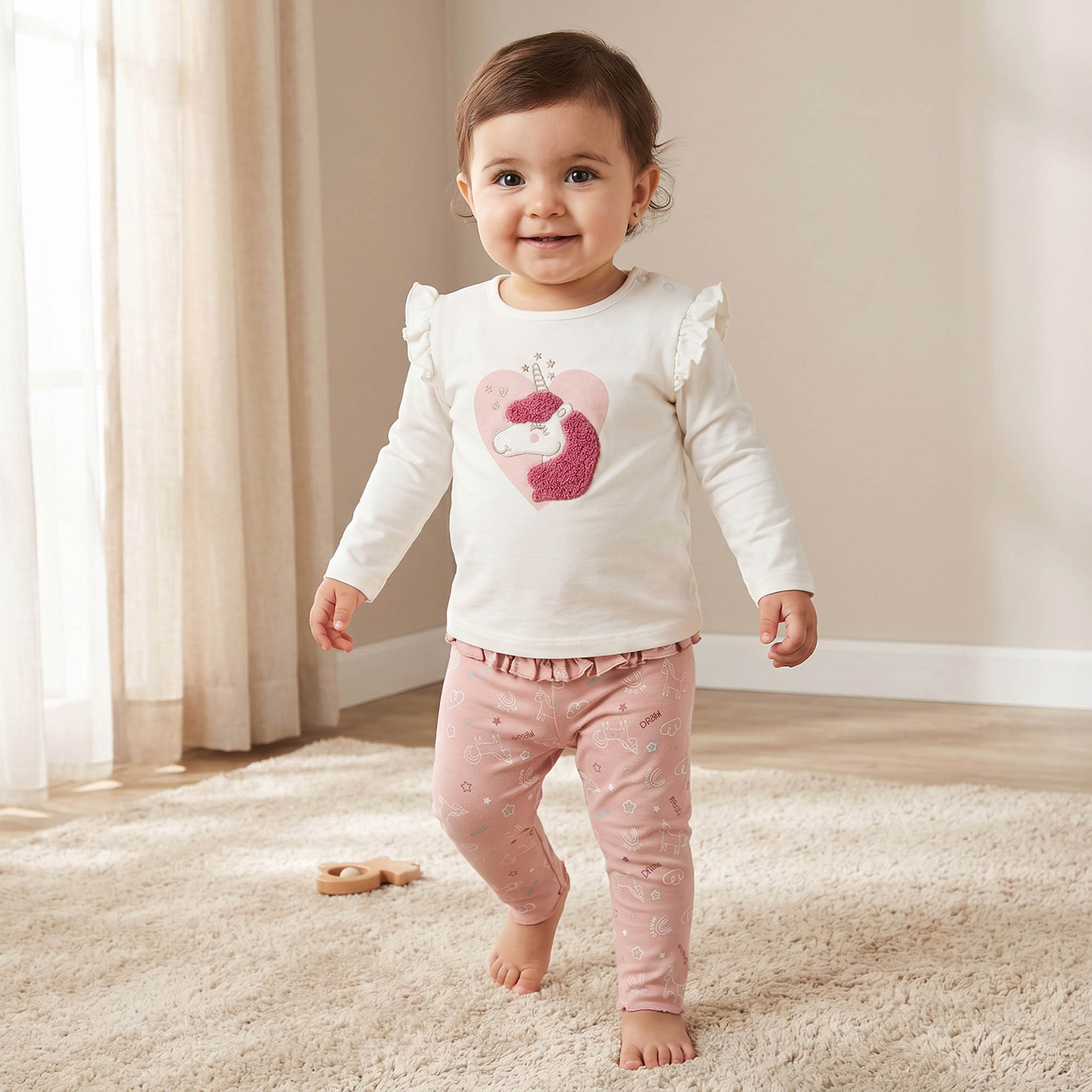 طقم تيشيرت بأكمام طويلة وبنطلون بيجاما بطبعات من جونيورز-baby-boys-clothing-nightwear-pyjamasets-image-1
