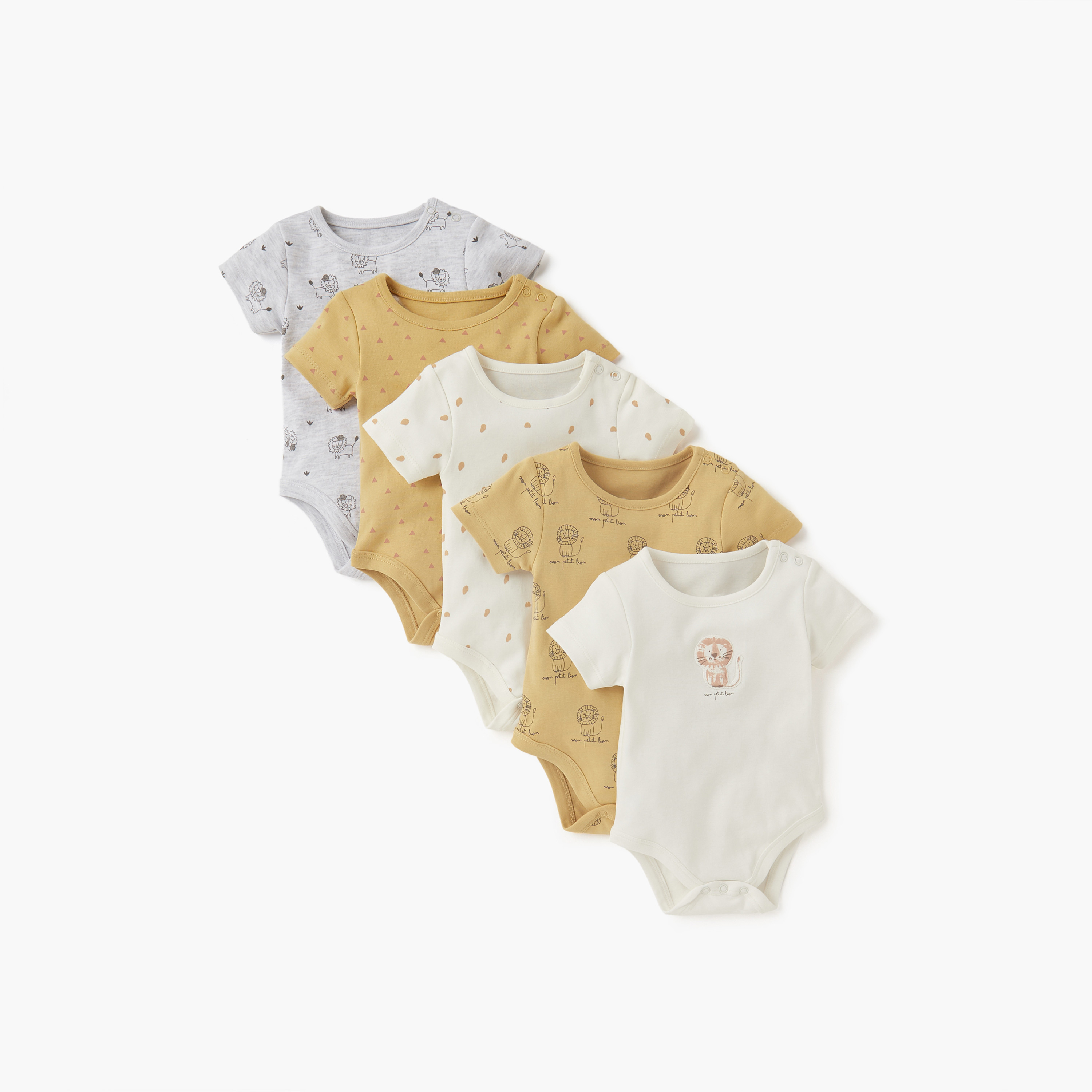 بودي سوت بطبعات وأكمام قصيرة من جونيورز - طقم 5 قطع-baby-boys-clothing-multipacks-image-1