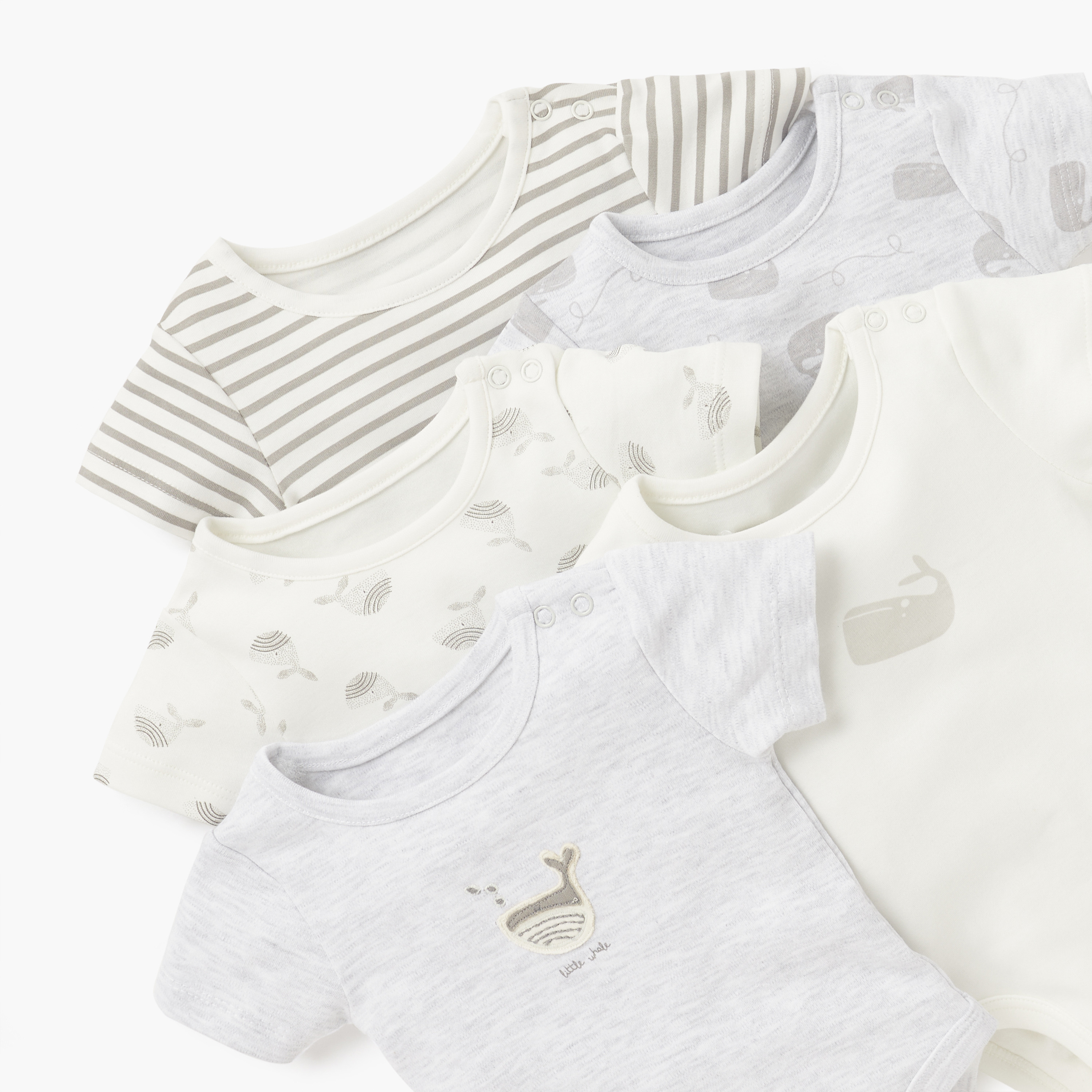 Juniors Printed Bodysuit with Short Sleeves - Set of 5-baby-boys-clothing-bodysuits-image-3