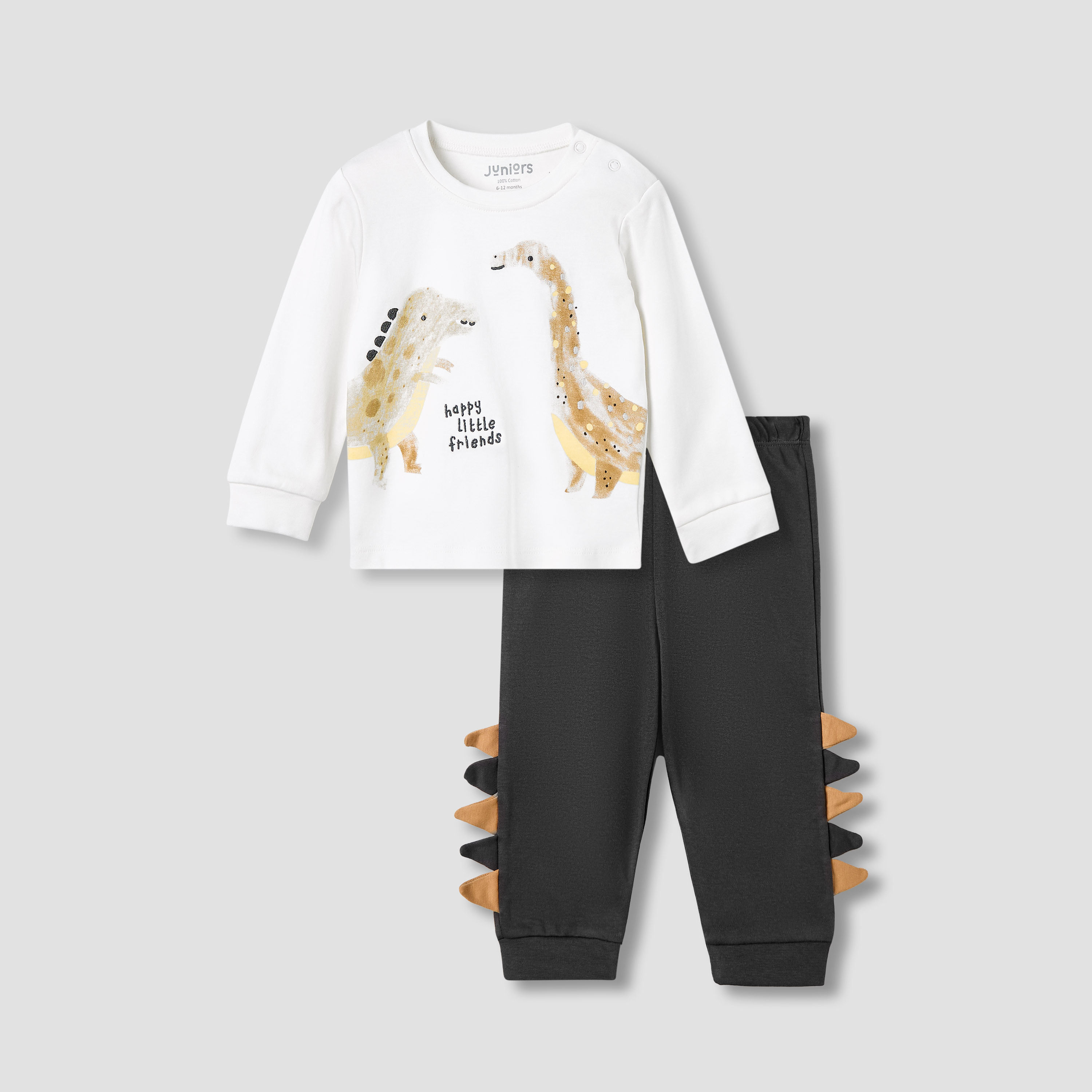 Juniors Pyjama Set with Dinosaur Print - Cotton - Long Sleeves - Round Neck-baby-boys-clothing-nightwear-pyjamasets-image-1