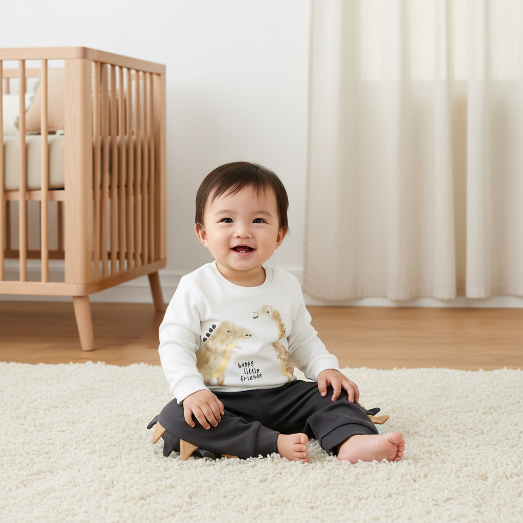 Juniors Pyjama Set with Dinosaur Print - Cotton - Long Sleeves - Round Neck-baby-boys-clothing-nightwear-pyjamasets-image-6