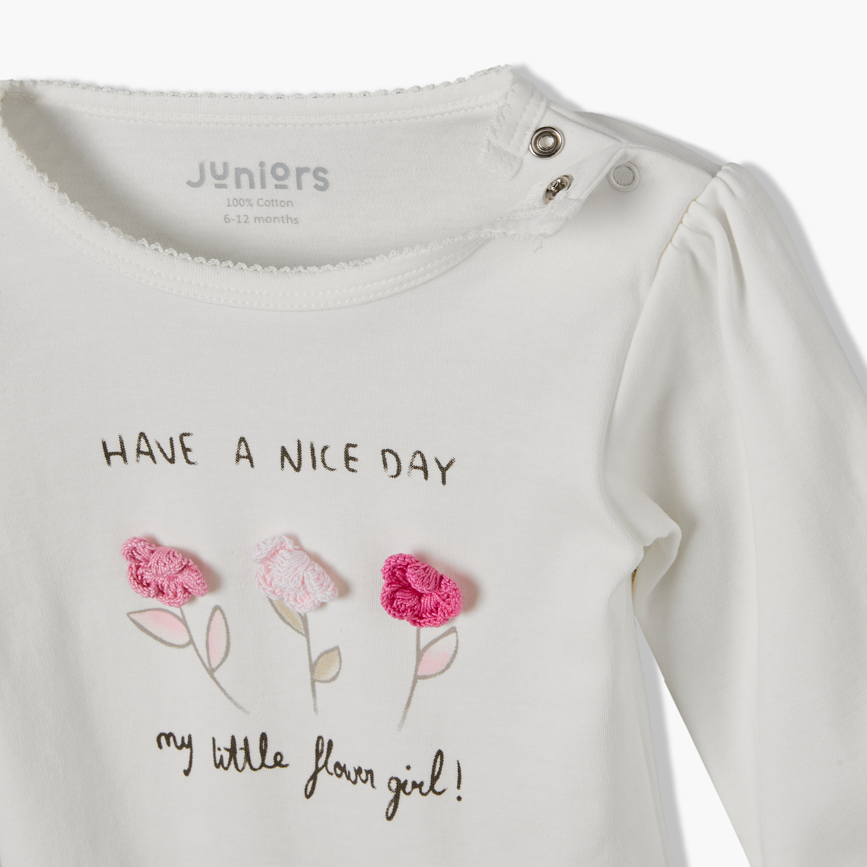 Juniors Cotton Crew Neck Long Sleeves Pyjama Set with Floral Print-baby-girls-clothing-nightwear-pyjamasets-image-6