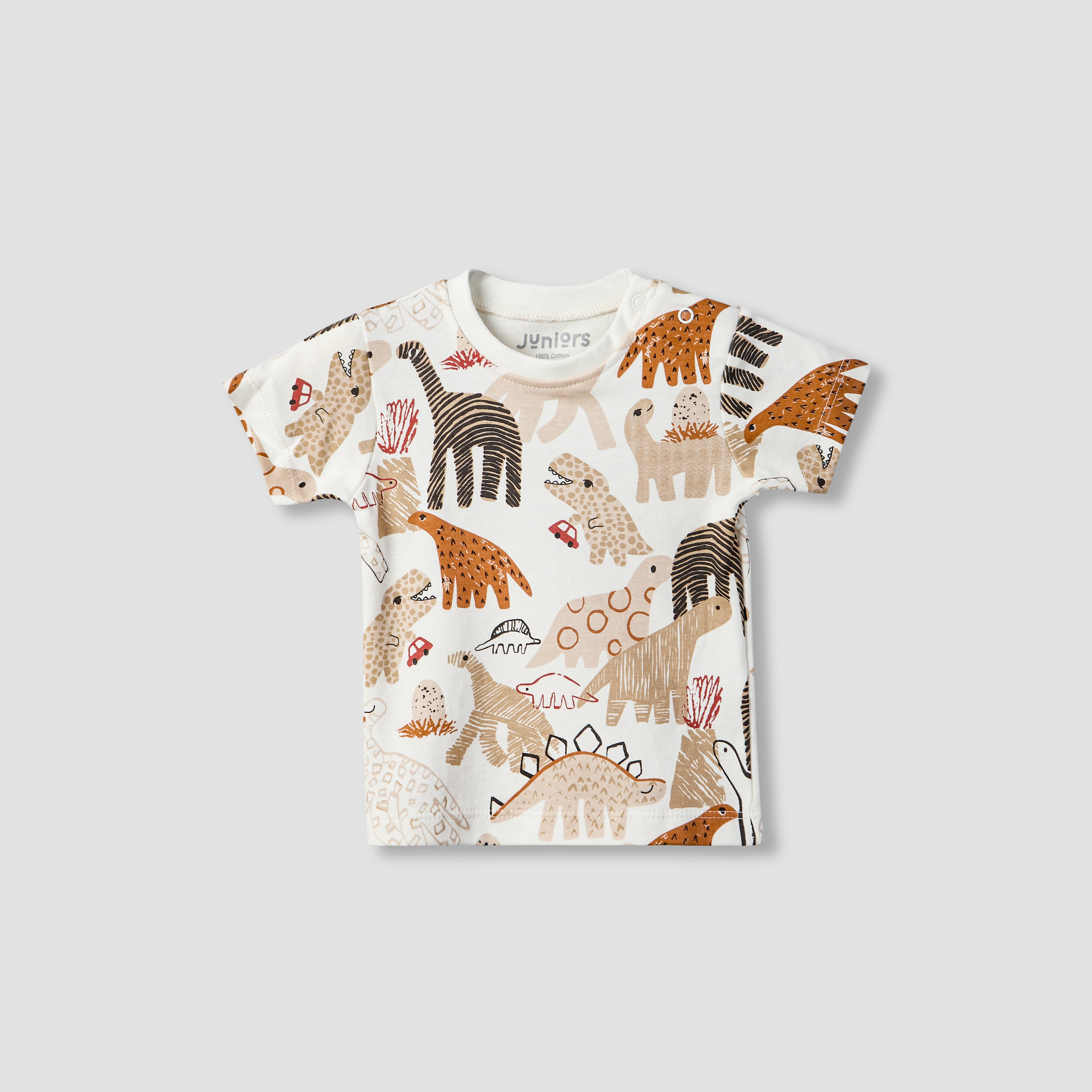 Pack of 2 Juniors Crew Neck Short Sleeves T-shirt and Shorts Set with Safari Print-baby-boys-clothing-setsandcoords-image-3