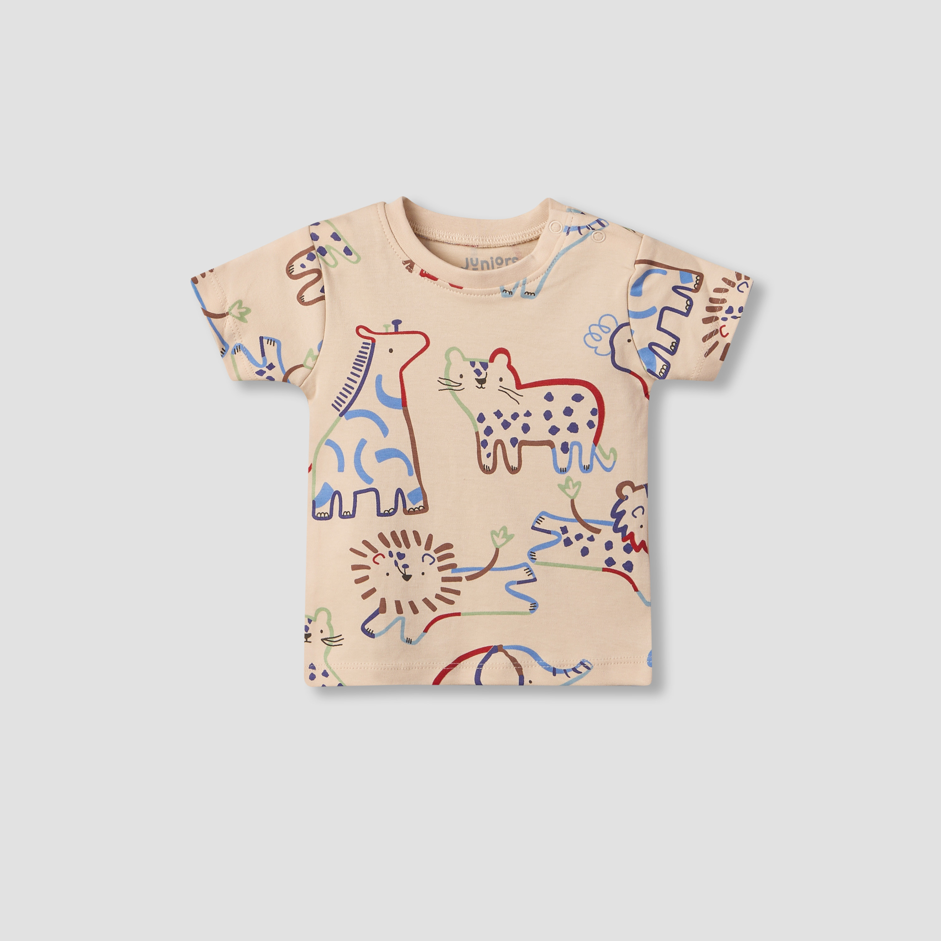 Pack of 2 Juniors Crew Neck Short Sleeves T-shirt and Shorts Set with Safari Print-baby-boys-clothing-setsandcoords-image-3