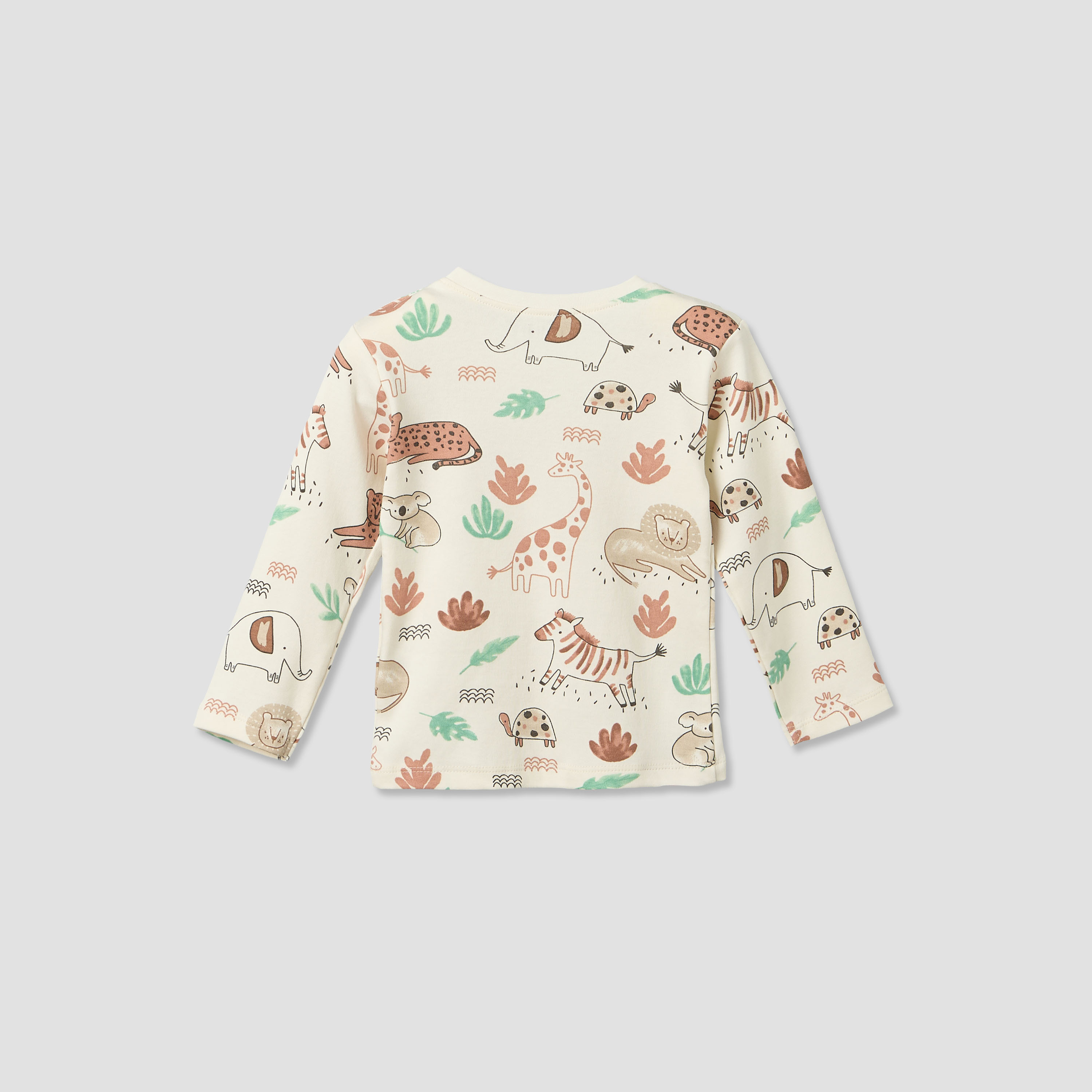 Juniors Cotton Round Neck Long Sleeves Pyjama Set with Safari Print-baby-boys-clothing-nightwear-pyjamasets-image-5