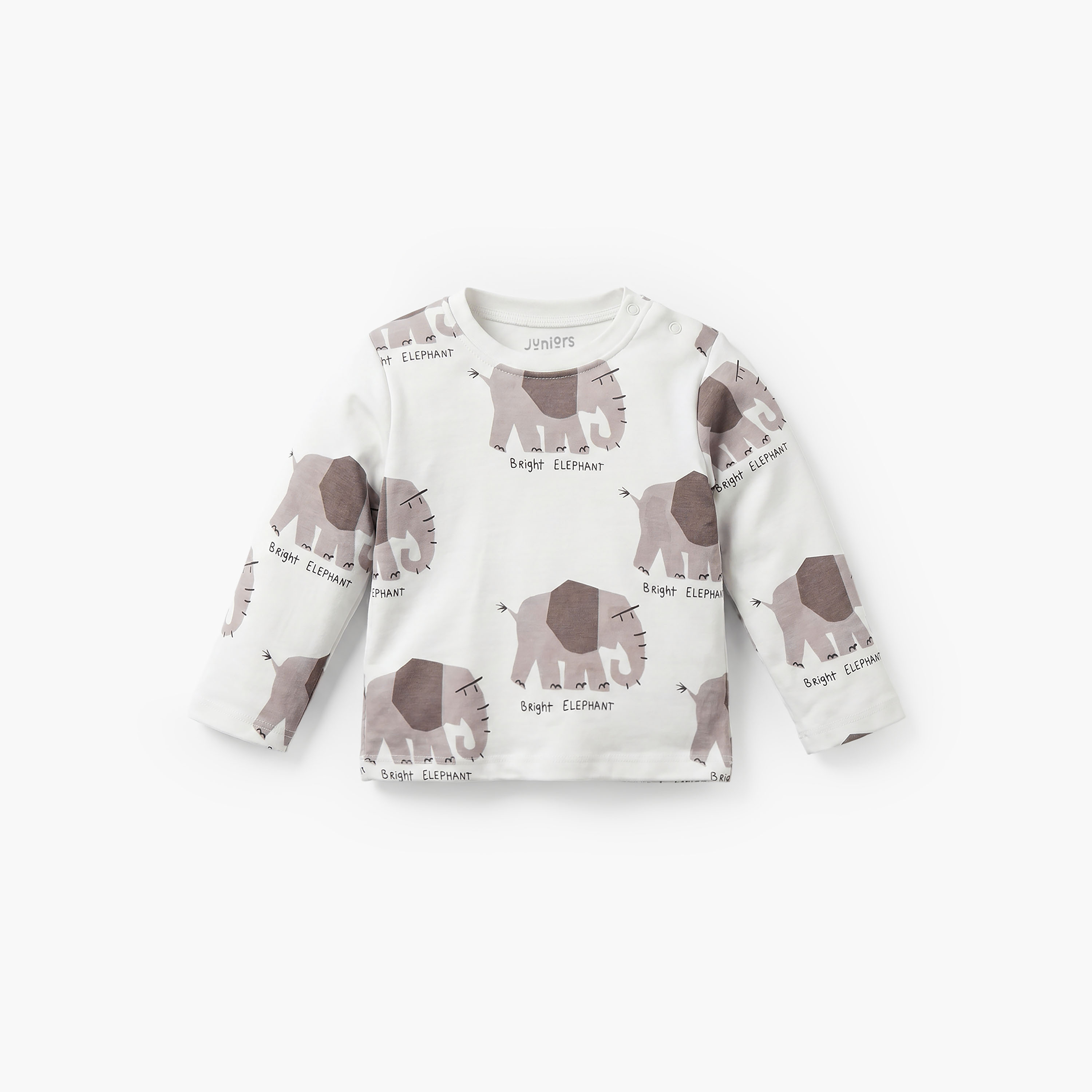 Juniors Cotton Crew Neck Long Sleeves Pyjama Set with Elephant Print-baby-boys-clothing-nightwear-pyjamasets-image-3