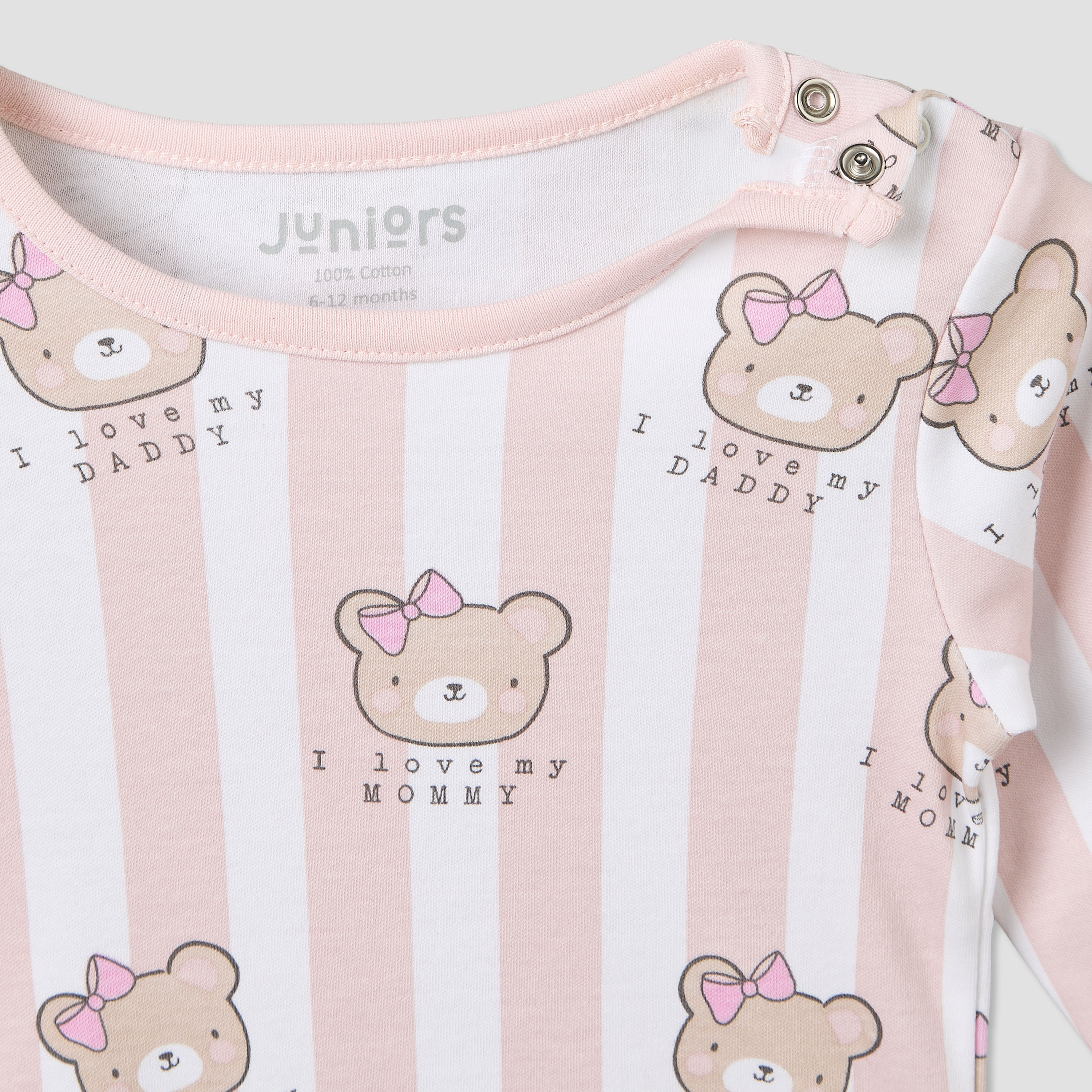 Juniors Cotton Crew Neck Long Sleeves Pyjama Set with Bear Print-baby-girls-clothing-nightwear-pyjamasets-image-6