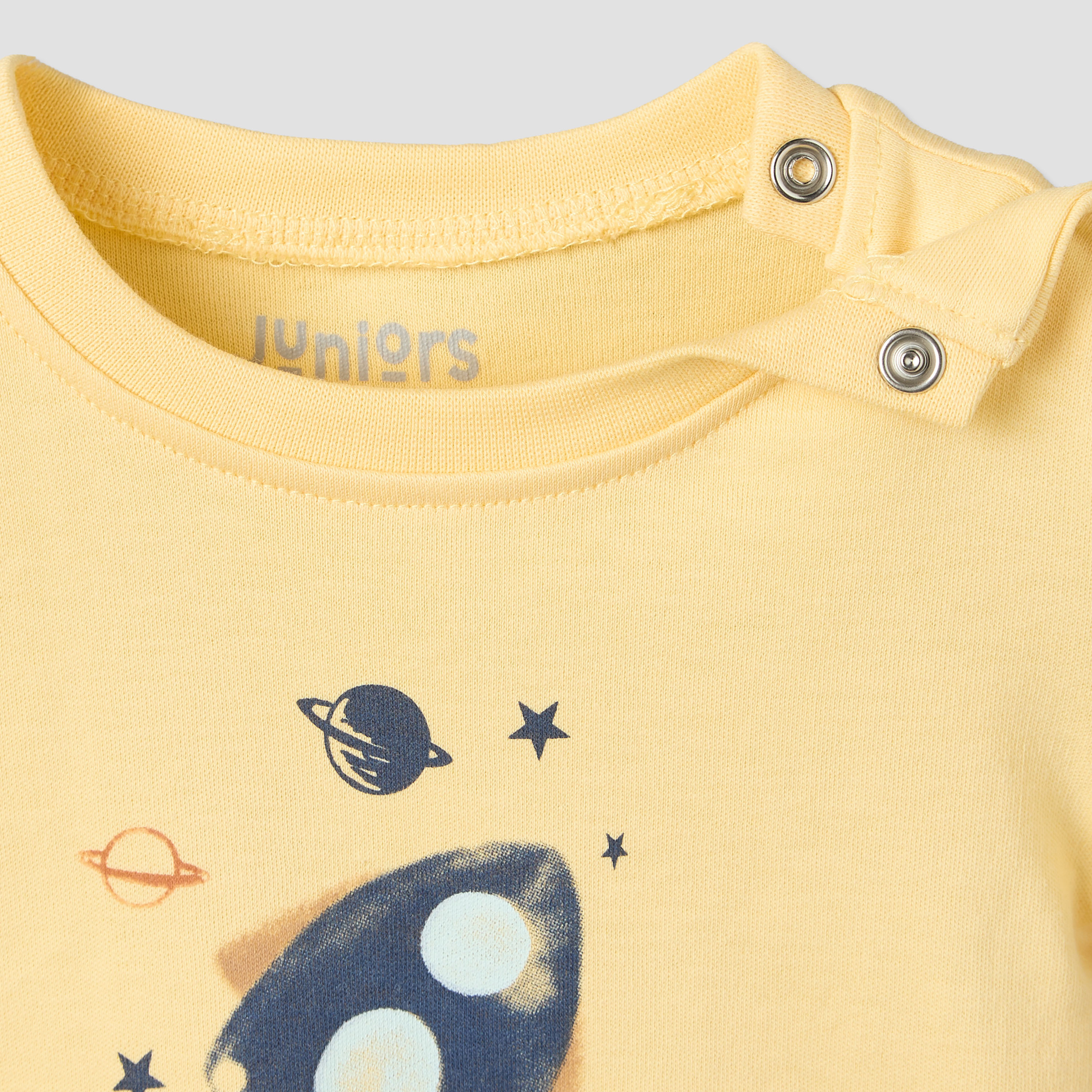 Pack of 2 Juniors Round Neck Short Sleeves T-shirt and Shorts Set with Space Print-baby-boys-clothing-setsandcoords-image-7