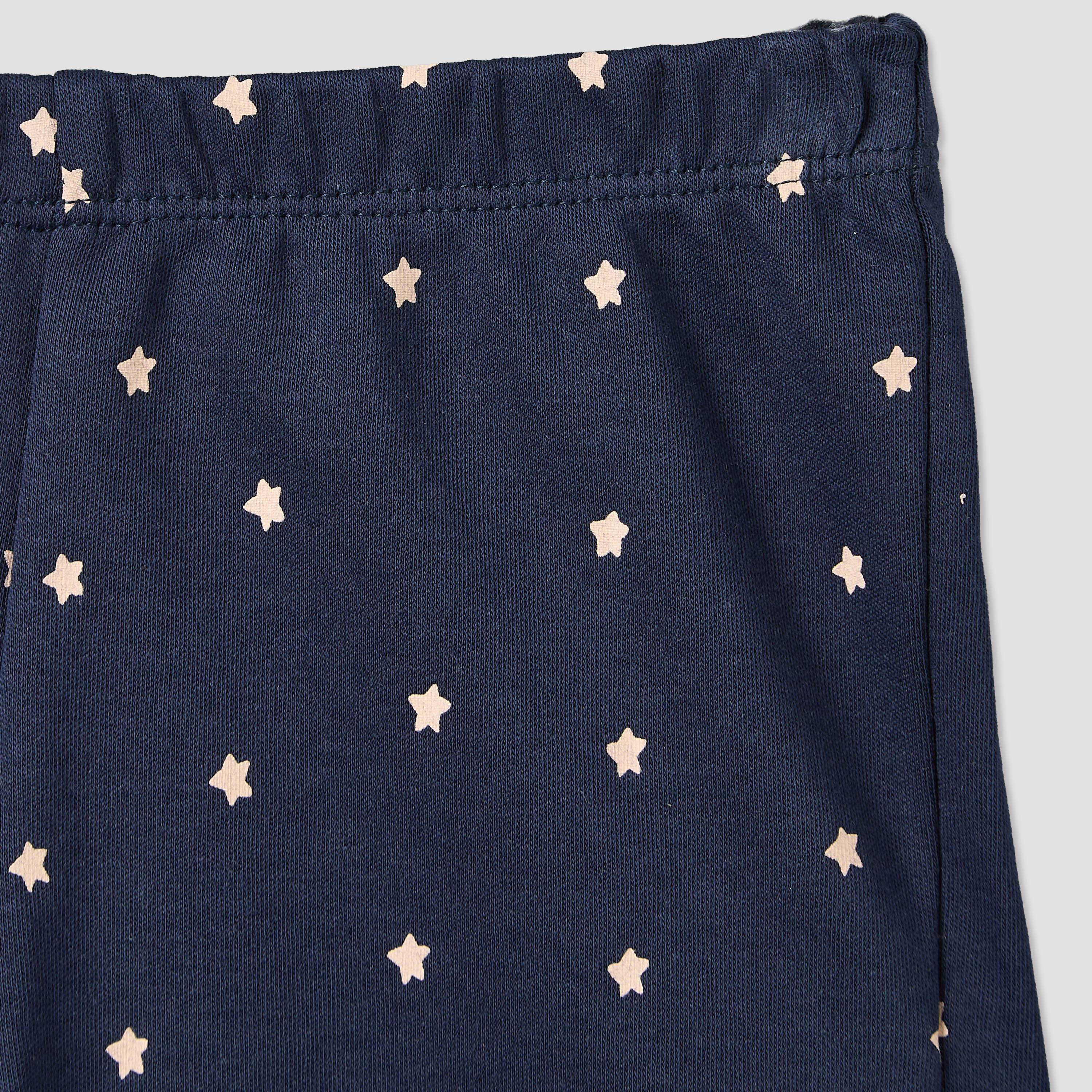 Pack of 2 Juniors Round Neck Short Sleeves T-shirt and Shorts Set with Space Print-baby-boys-clothing-setsandcoords-image-9