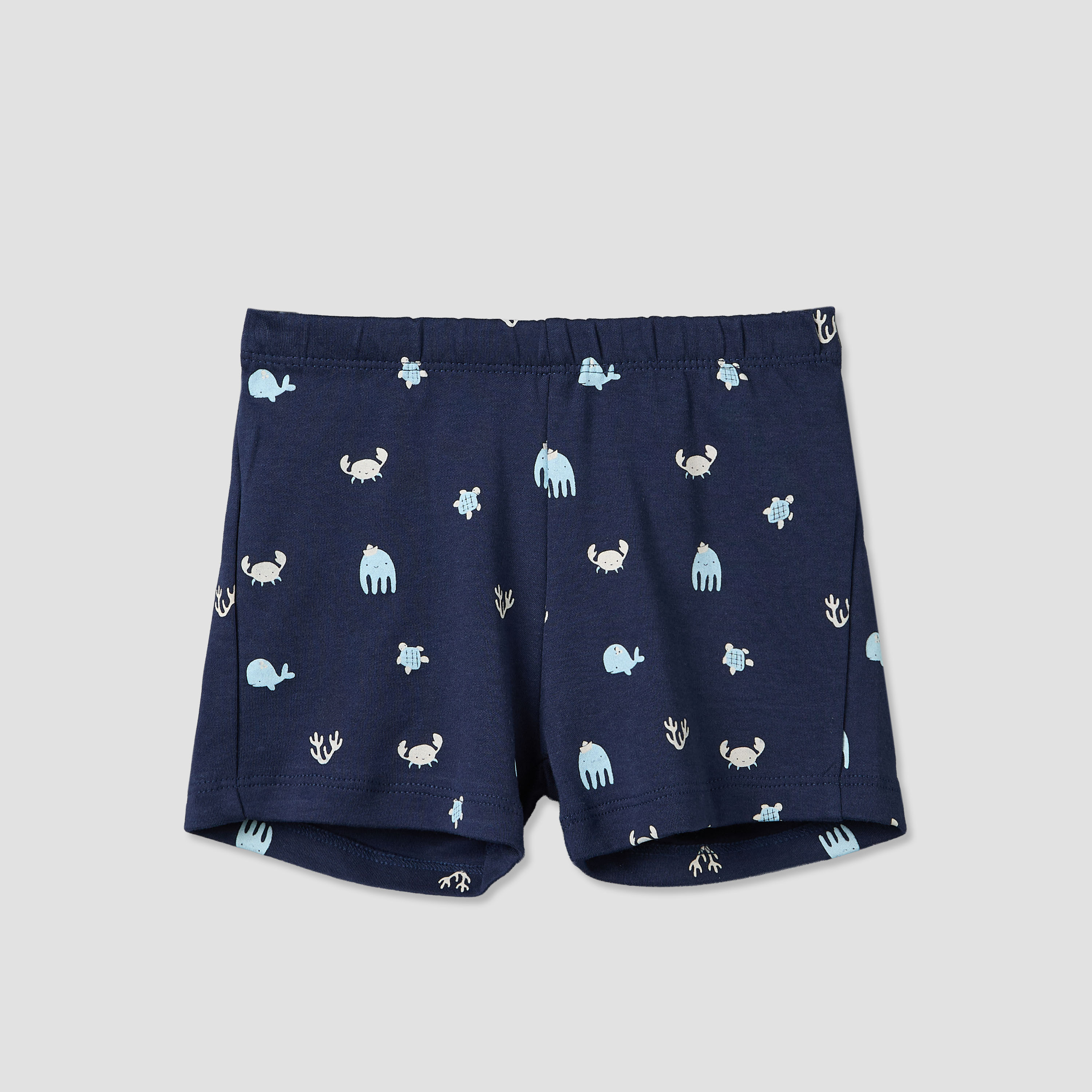 Pack of 2 Juniors Round Neck Short Sleeves T-shirt and Shorts Set with Underwater Print-baby-boys-clothing-setsandcoords-image-4