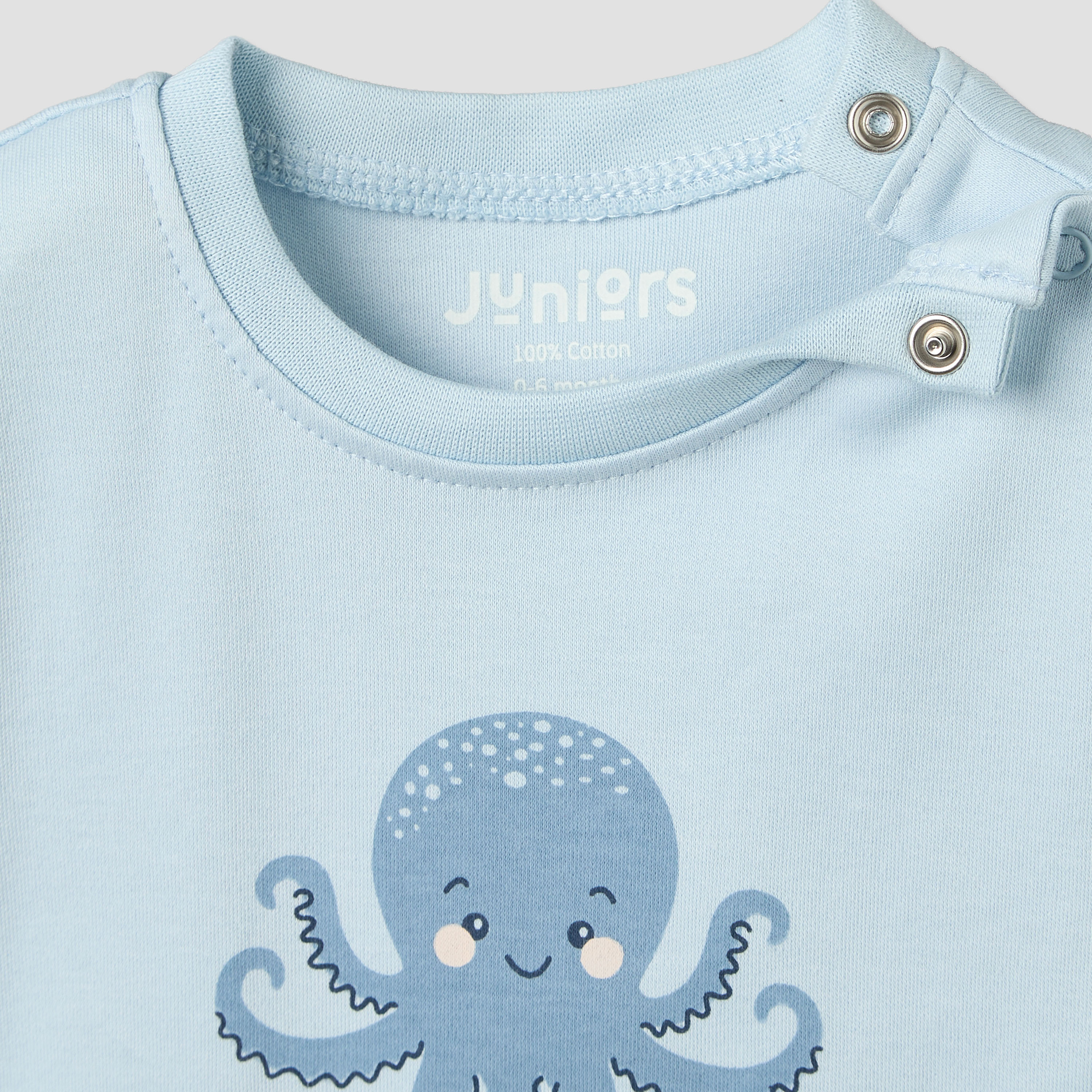 Pack of 2 Juniors Round Neck Short Sleeves T-shirt and Shorts Set with Underwater Print-baby-boys-clothing-setsandcoords-image-7