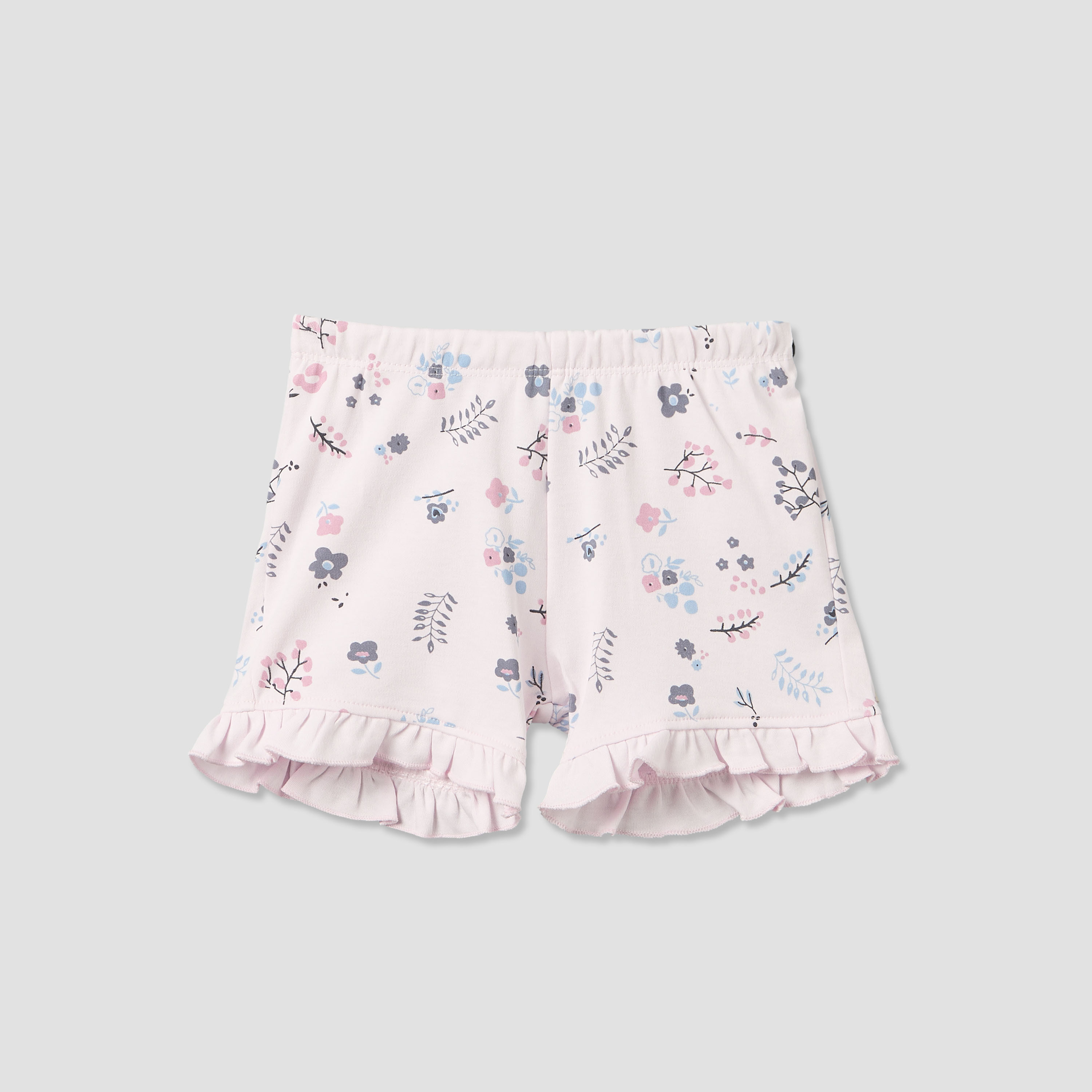 Pack of 2 Juniors Round Neck Short Sleeves T-shirt and Shorts Set with Floral Print-baby-girls-clothing-setsandcoords-image-6